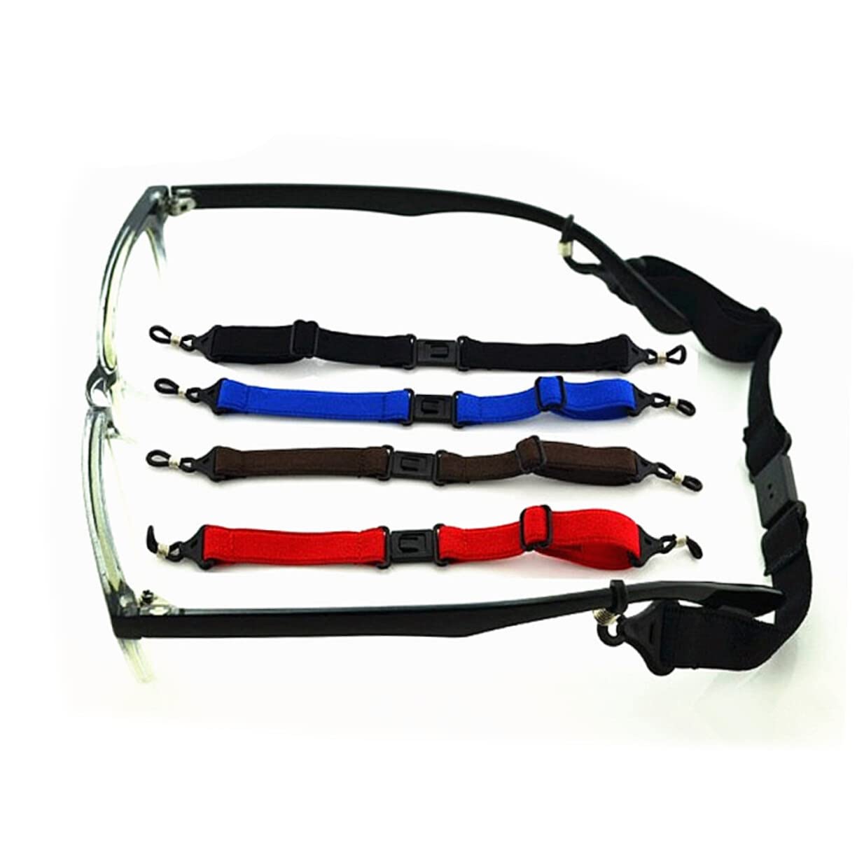 NOLITOY Sports Glasses Straps - 4 Pack Eyewear Retainer Cords for Reading & Safety Glasses - Adjustable & Durable Eyeglass Holders for Running, Cycling & Outdoor Activities