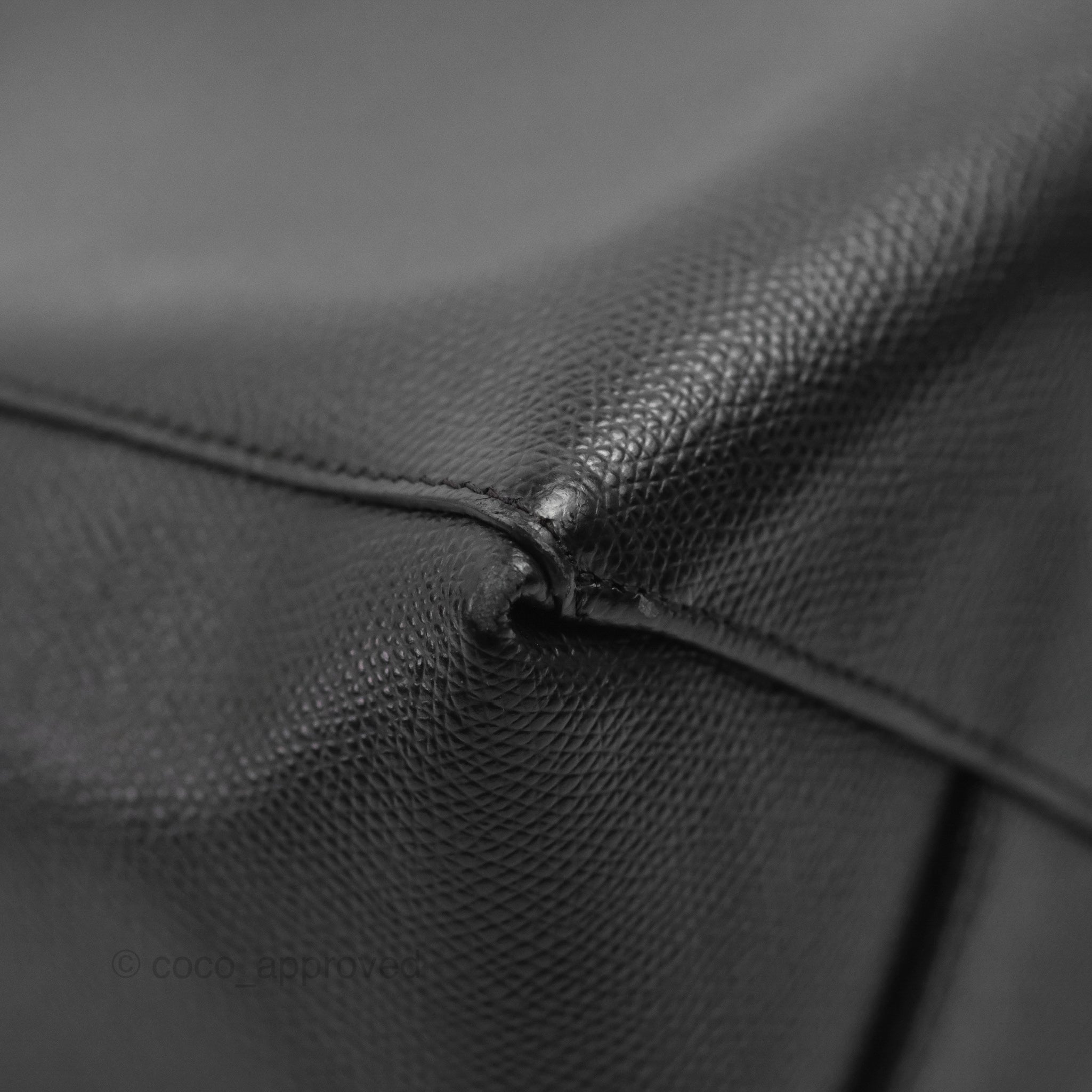 Celine Small Vertical Cabas Tote Bag in Black Grained Calfskin with Silver Hardware - Perfect for Work, Travel & Everyday Luxury