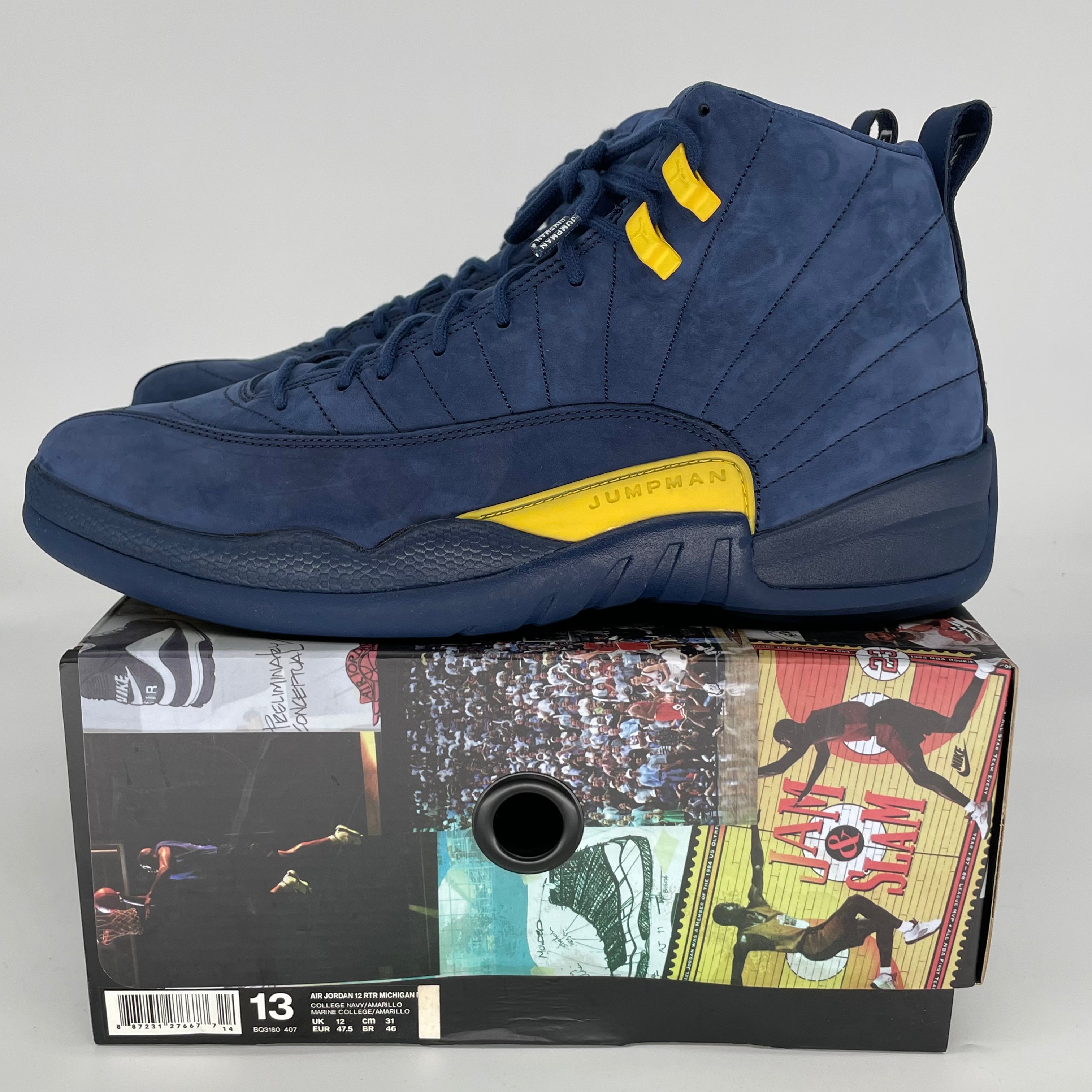 AIR JORDAN 12 Michigan Basketball Shoes Men's Size 13 - BQ3180-407 | Retro Sneakers for Basketball & Streetwear Fashion