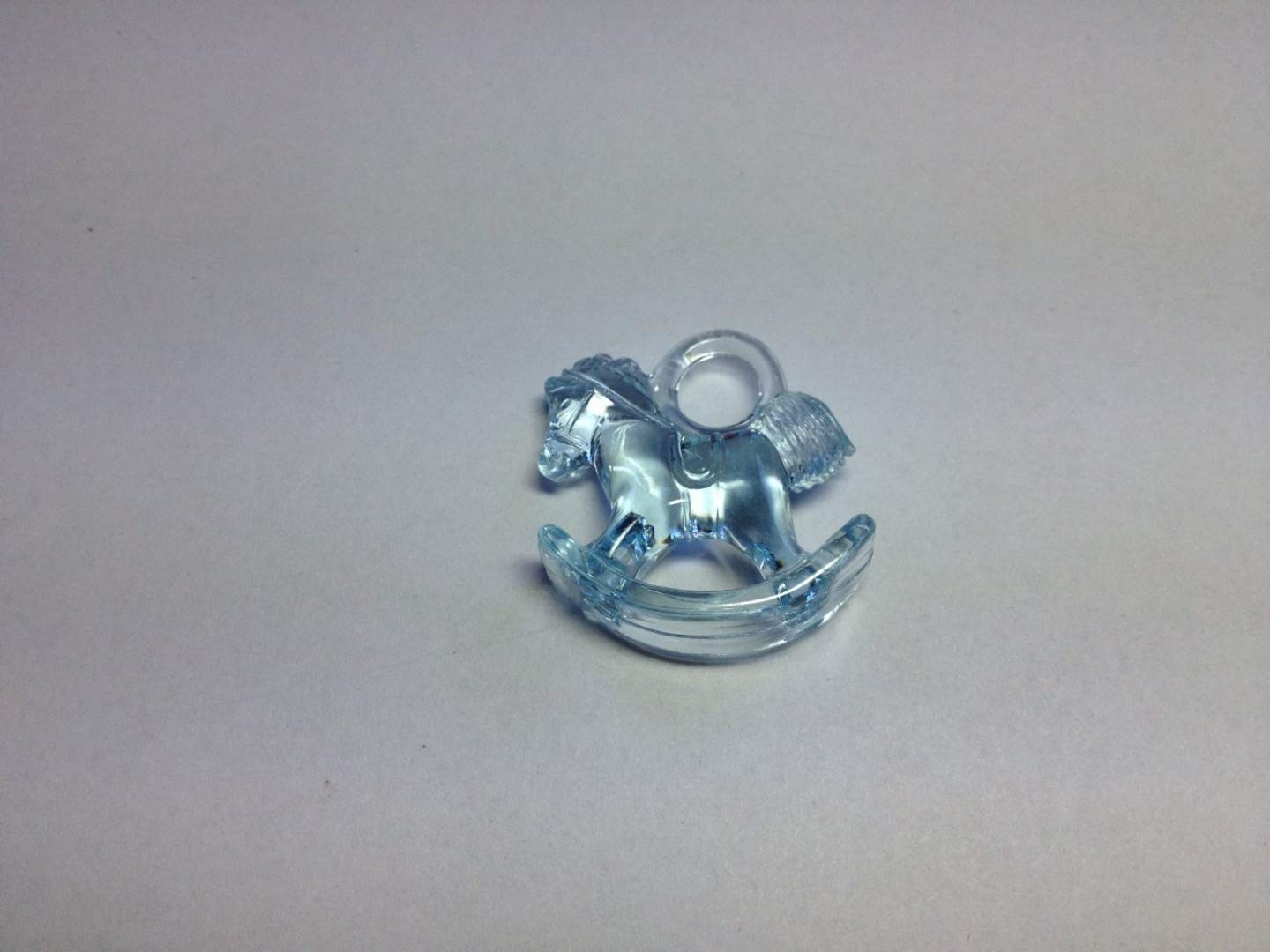 60 Pcs 1 Inch Blue Acrylic Rocking Horse Charms - Baby Shower Game Prizes, Party Favors & Decorations - Perfect for Gender Reveal, Birthday Parties and Nursery Decor