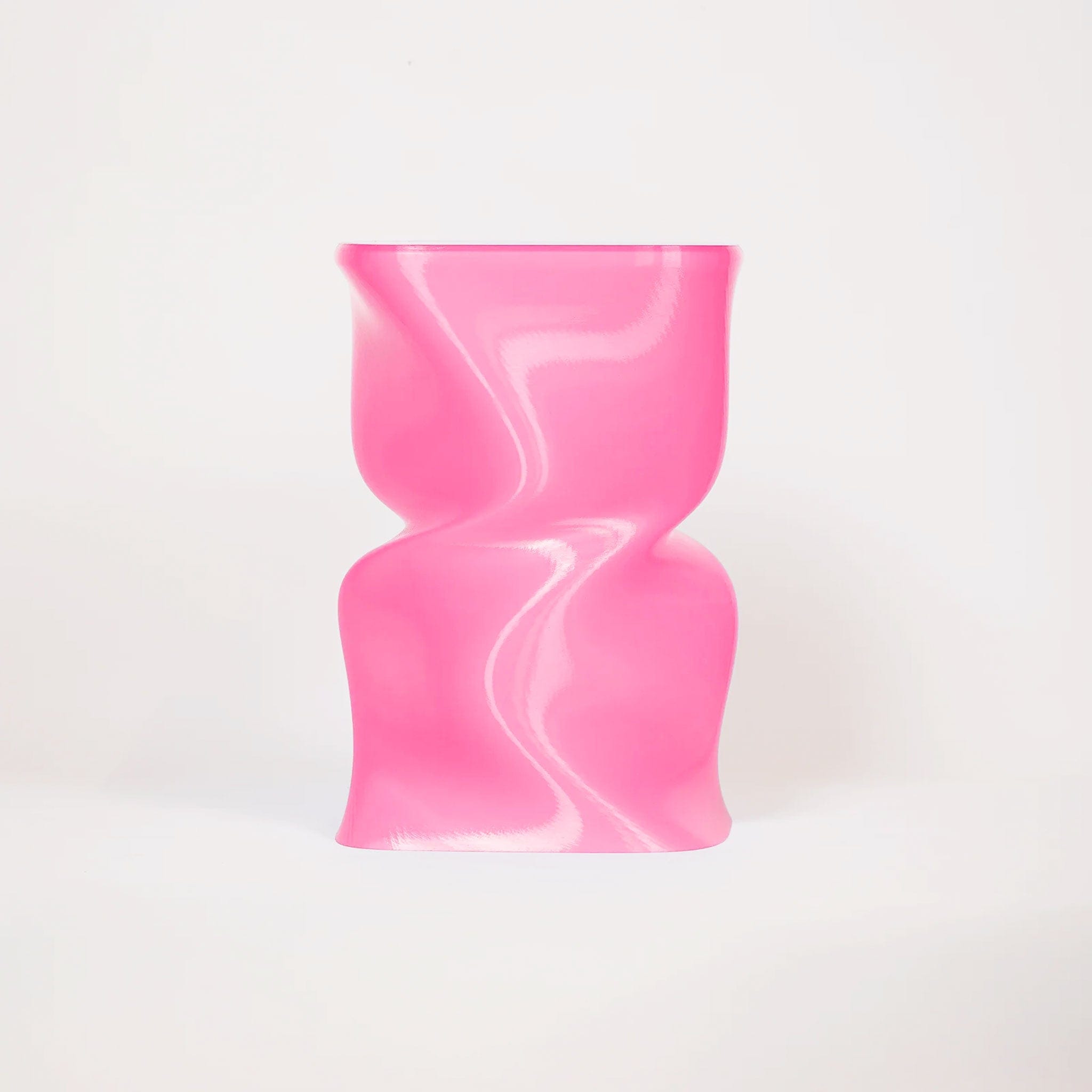 Twist Rose Gloss Side Table - Modern Accent End Table for Living Room, Bedroom, Office | Small Round Nightstand with Glossy Finish & Elegant Design