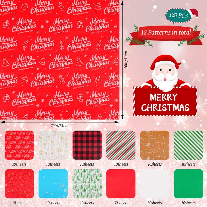 180 Sheets Christmas Tissue Paper - 20