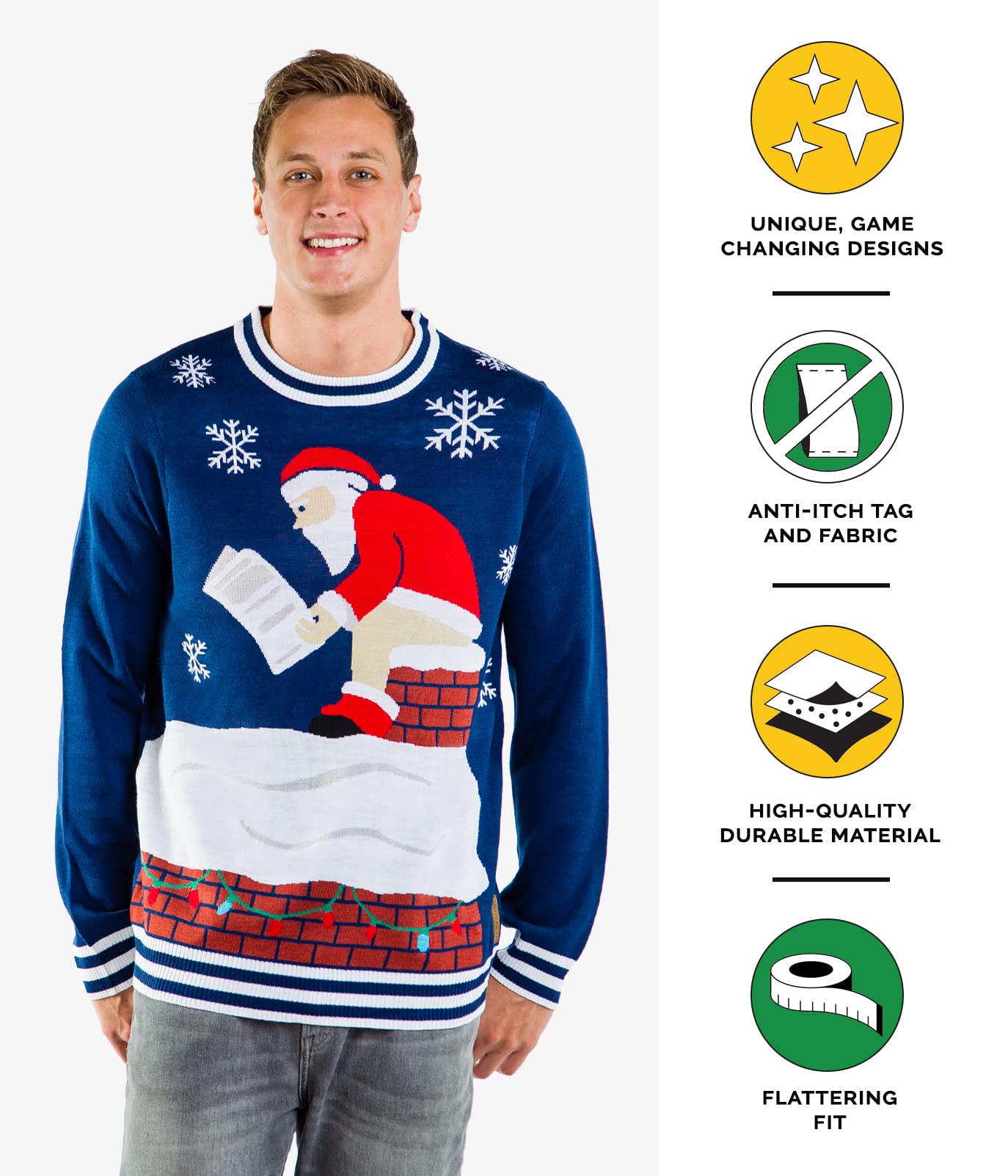 Funny Ugly Christmas Sweaters for Men - Colorful Holiday Pullovers & Hilarious Xmas Sweaters - Perfect for Office Parties, Family Gatherings & Secret Santa Gifts