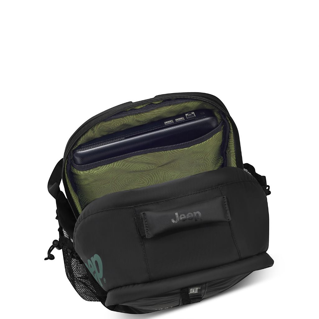 Jeep Versatile 15.6 Inch Laptop Backpack for Men & Women - Water-Resistant Travel Backpack with USB Charging Port - Perfect for Work, School & Commuting - Black