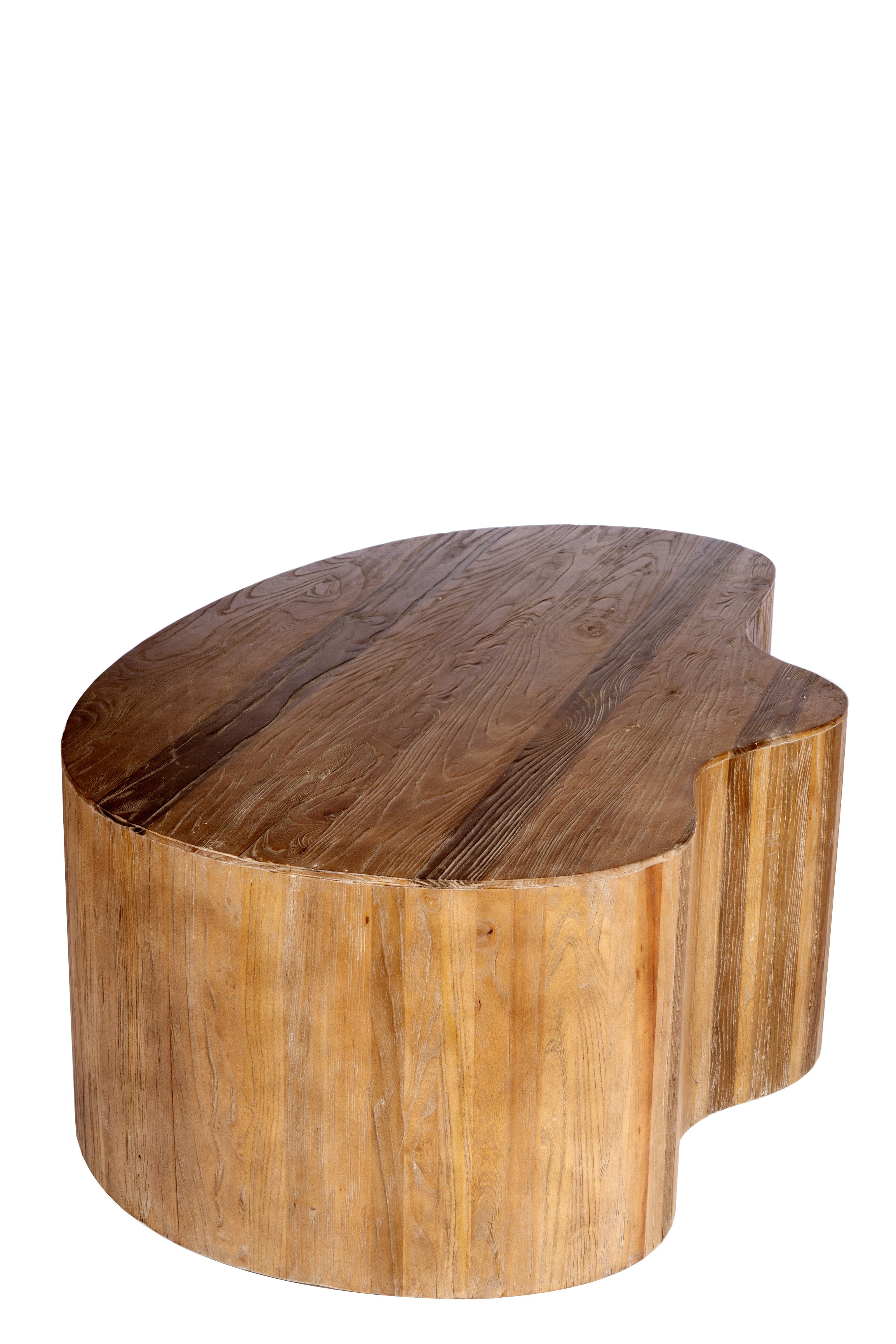 Portia Wood Free Form Coffee Table - Modern Organic Design for Living Room, Lounge & Office - Handcrafted Showroom Sample with Natural Finish