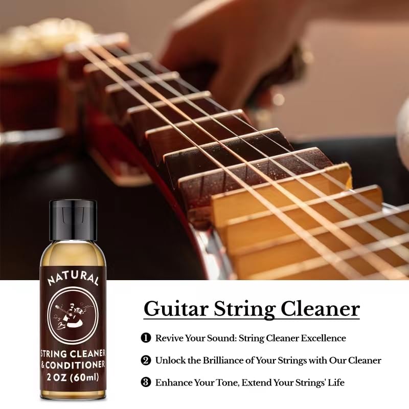 Deviser All-in-One Guitar Cleaning Kit with Lemon Oil & Polish for Maintenance