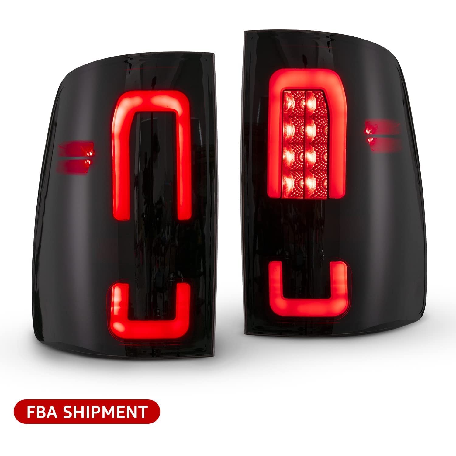 HAKA TOUGH LED Tail Lights Assembly for 2009-2018 Dodge Ram 1500 & 2010-2018 Ram 2500/3500 - Black Smoked Taillights with Brake Lights - Left & Right Pair - Upgrade for Off-Road, Towing & Night Driving