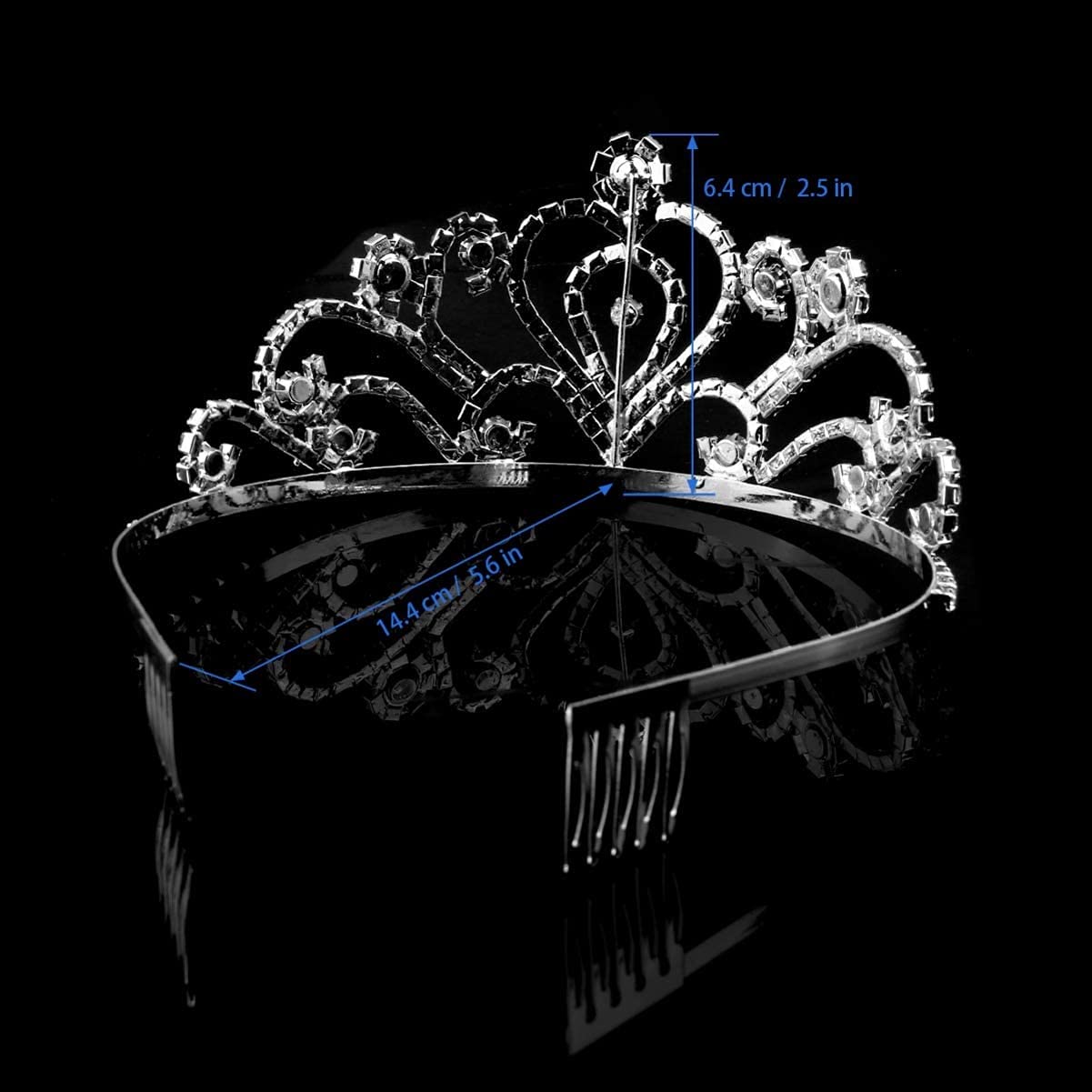 Silver Crystal Tiara Crown Headband for Women & Girls - Elegant Bridal Wedding Prom Birthday Party Hair Accessories | Perfect for Princess-Themed Events, Pageants, and Special Occasions