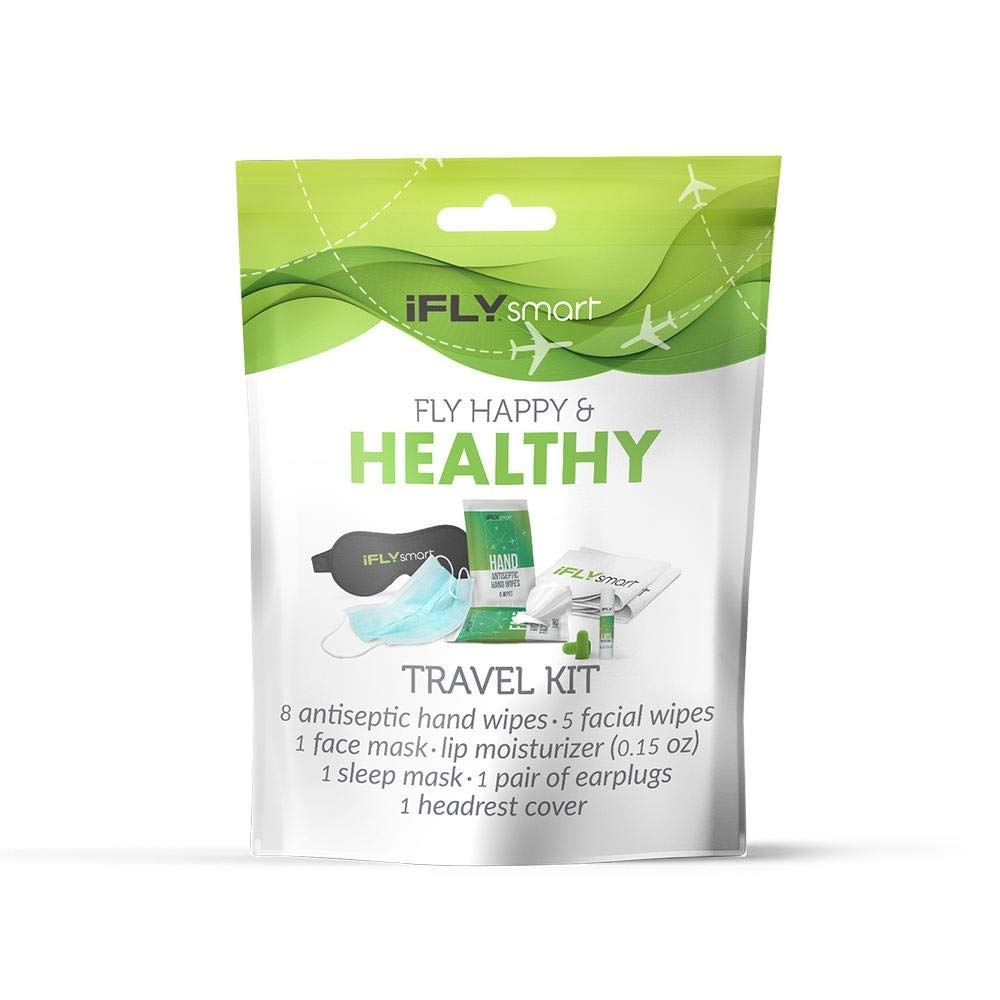iFLYsmart Fly Happy and Healthy Travel Kit - Essential Airplane Accessories for Comfortable & Hygienic Travel - Perfect for Long Flights, Business Trips & Family Vacations