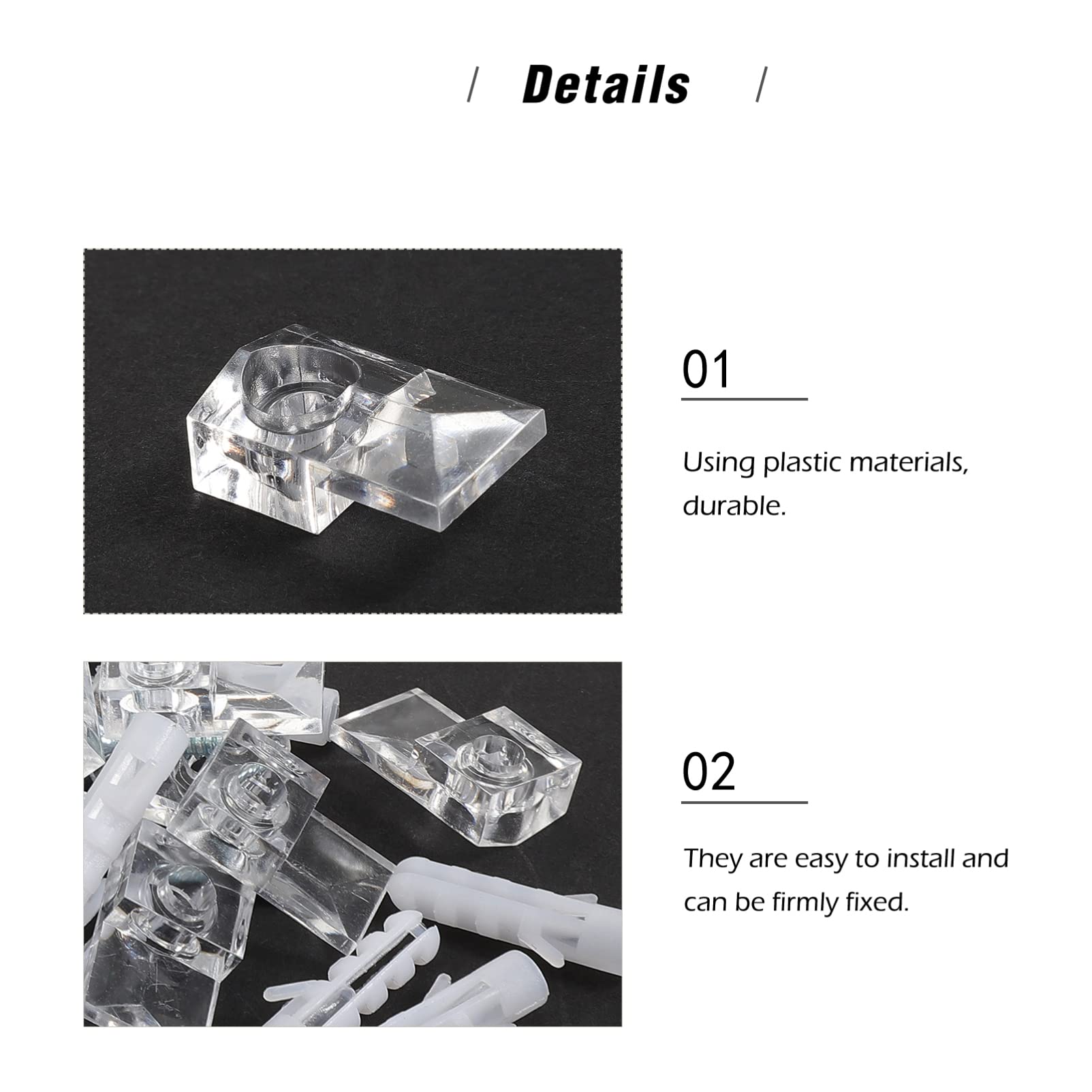 20 Sets Heavy Duty Mirror Hanging Clips - Frameless Mirror Holder Brackets for Bathroom, Dresser & Wall Mirrors - Secure Glass Mirror Mounting Kit for Home & Commercial Use