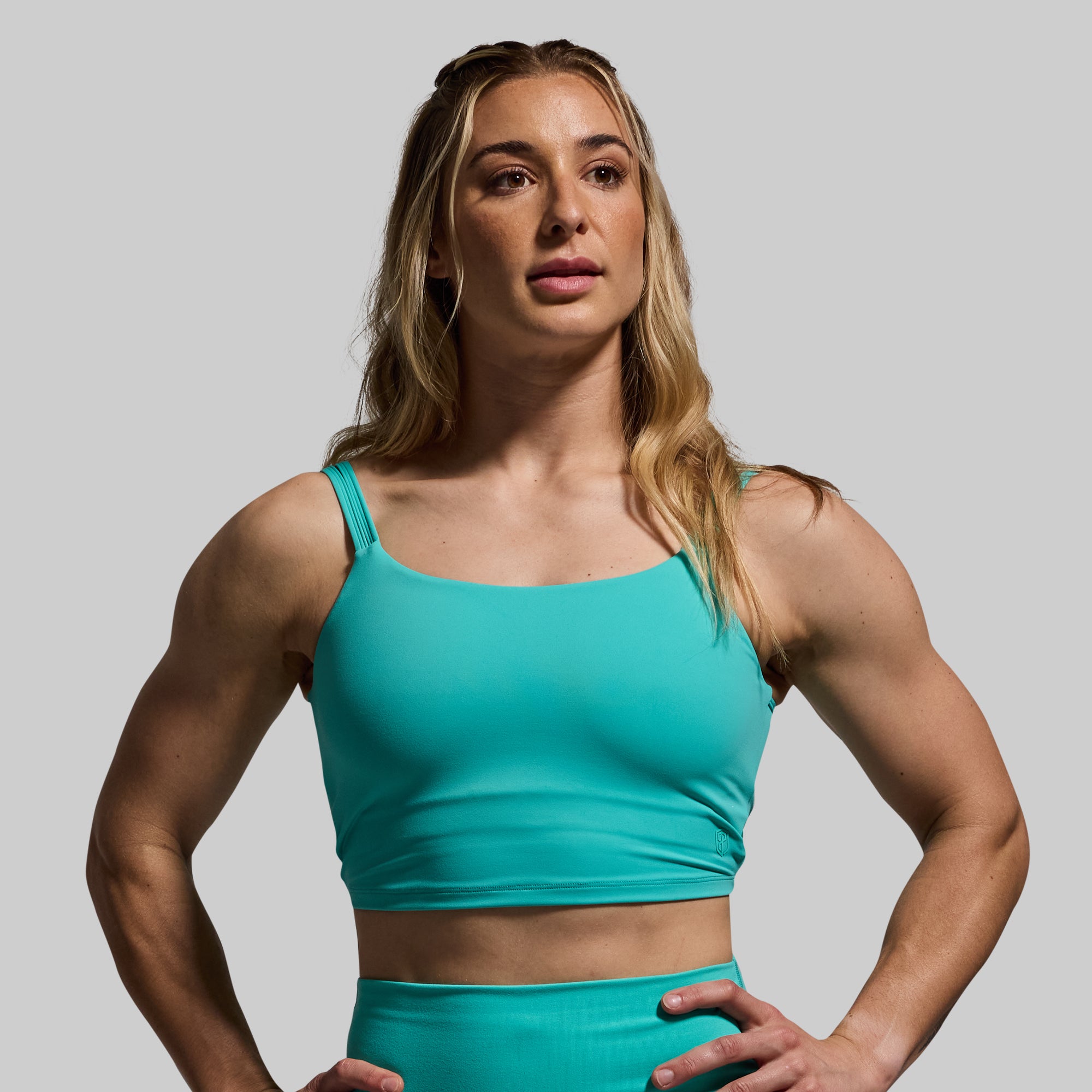 High Support Don't Get It Twisted Sports Bra - Turquoise - Perfect for Yoga, Running & Gym Workouts