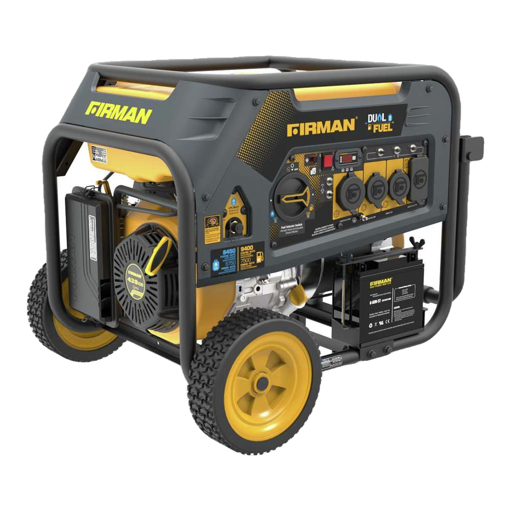 Firman H07552 7500W/9400W Dual Fuel Portable Generator with Electric Start & 50A Outlet - Reliable Power for Home Backup, Camping & Outdoor Adventures