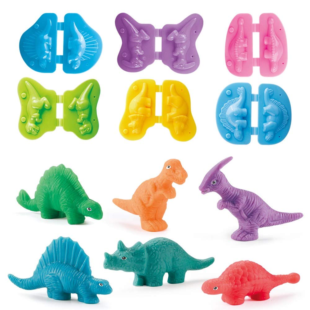 Dinosaur Play Dough Set - 12 Colors Non-Toxic Modeling Clay with Animal Molds & Tools for Kids - Creative Sensory Play, Birthday Gifts, Classroom Activities