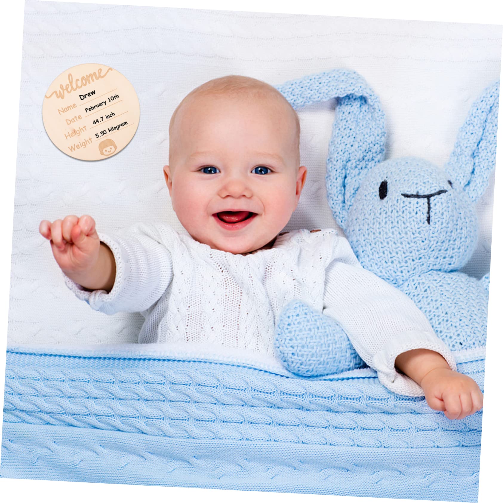 iFundom 20-Piece Wooden Name Sign Cards - Baby Birth Announcement & Milestone Discs for Showers, Gender Reveals, and Nursery Decor - Perfect for Newborn Photography and First Birthday Celebrations