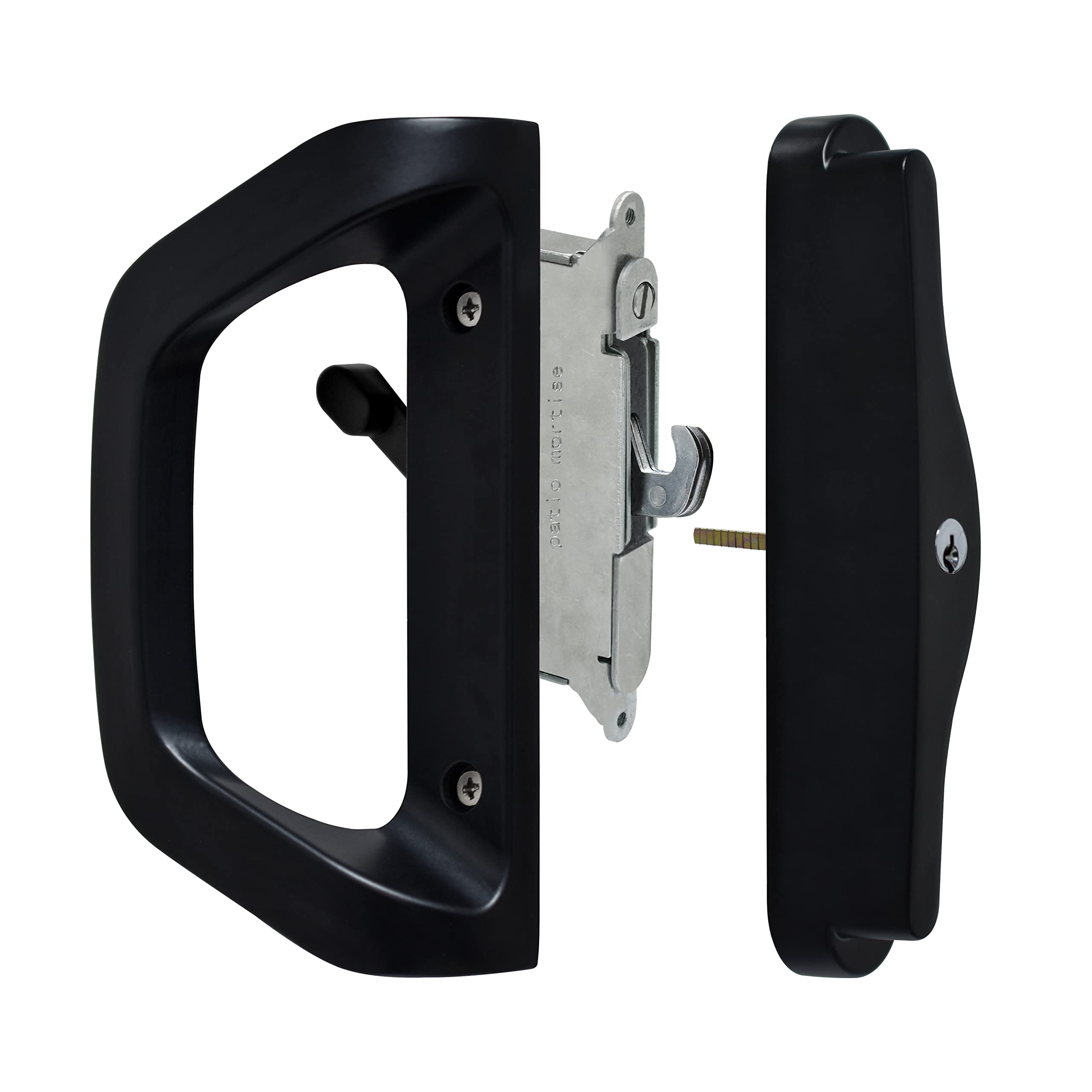 EASILOK Patio Sliding Door Handle Lock Set with Keyed Cylinder & Mortise Lock - Reversible Non-Handed Design for 1-1/2