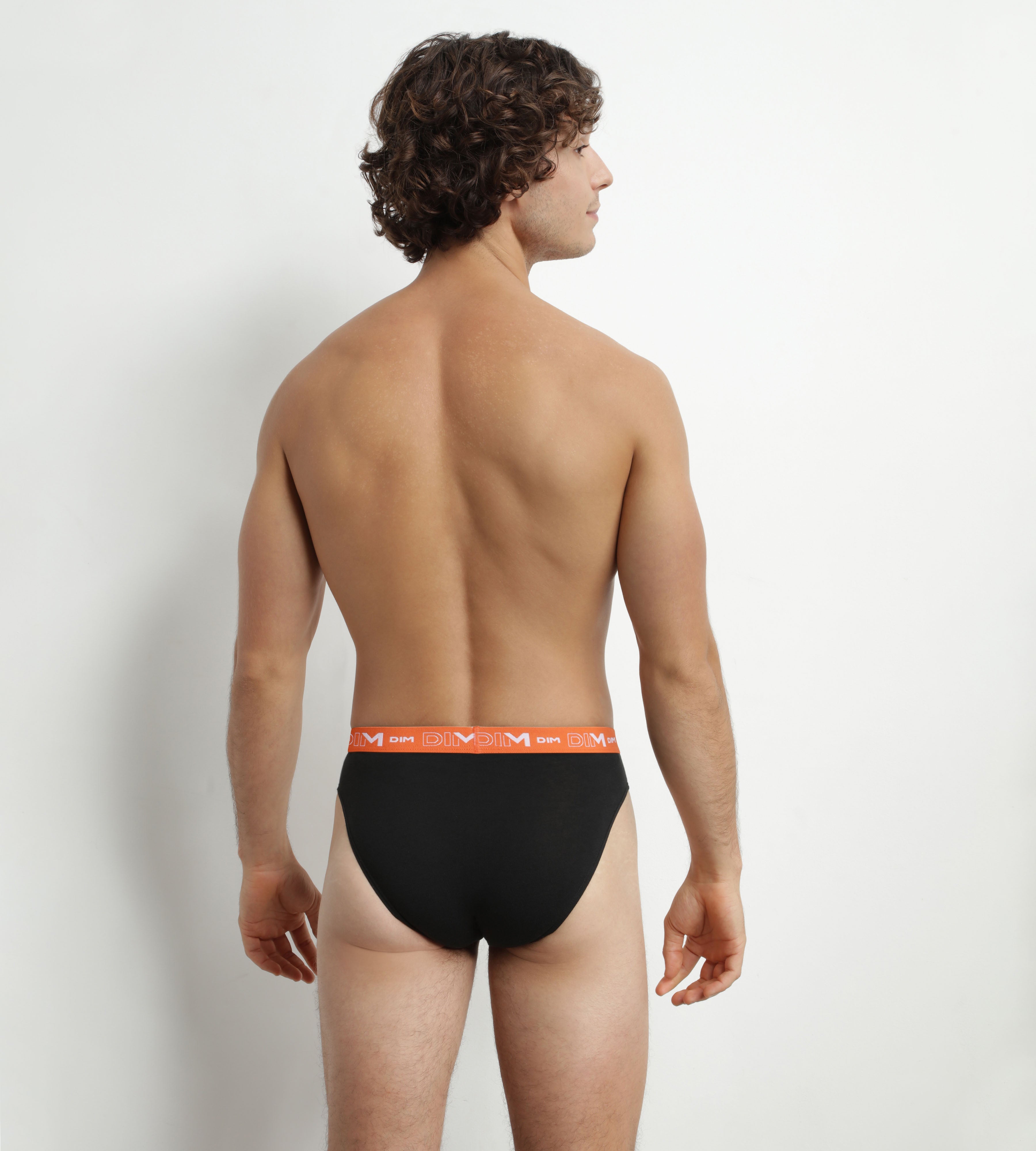 3 Pack Men's Black Underwear with Orange & Green Waistband - Stretch Cotton Boxer Briefs for Comfort & Style - Perfect for Daily Wear, Gym & Sports