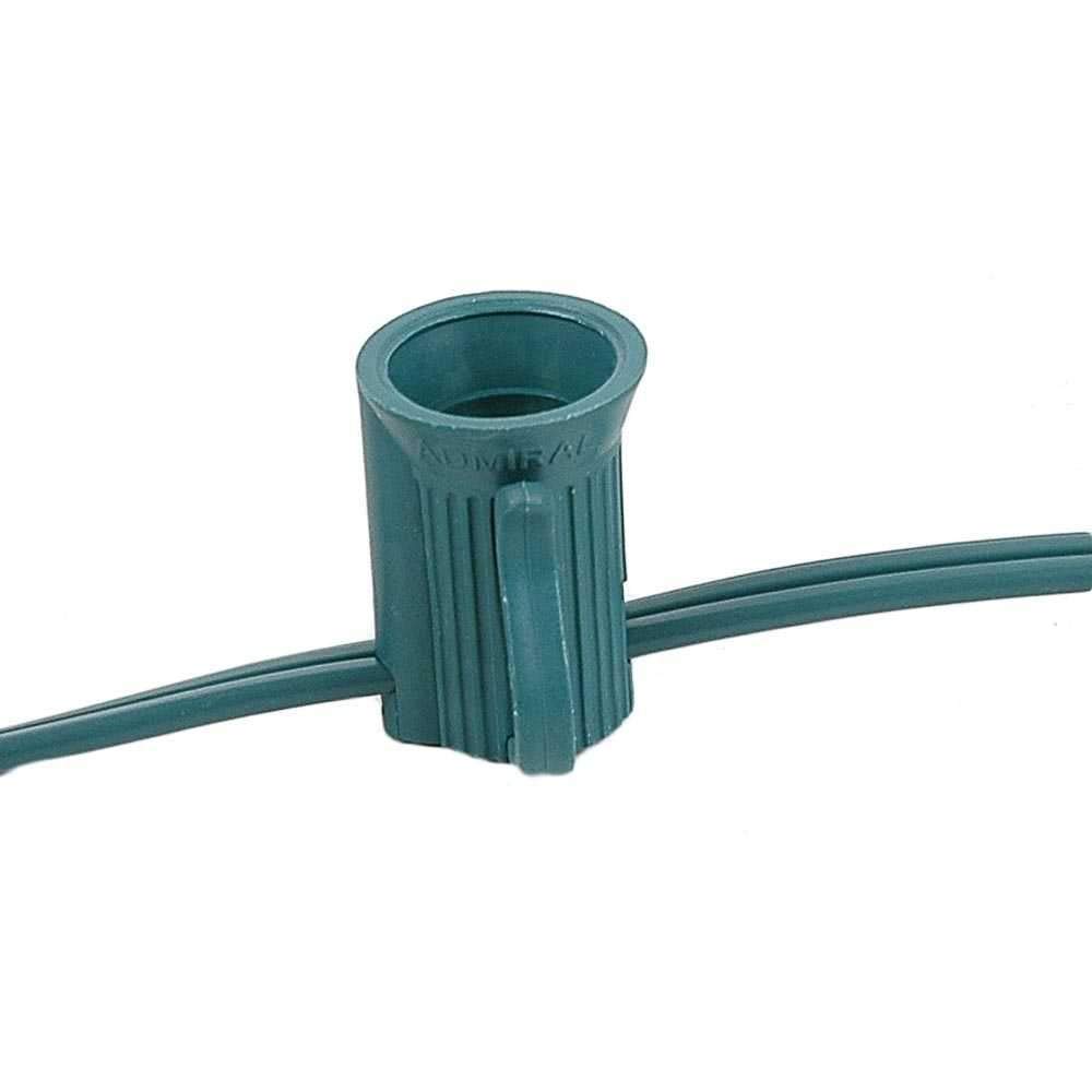 Blue C7 Christmas Lights Set - 25ft Green Wire Indoor/Outdoor String Lights for Patio, Tree & Holiday Decorations - Waterproof Hanging Lights for Christmas, Parties & Outdoor Events