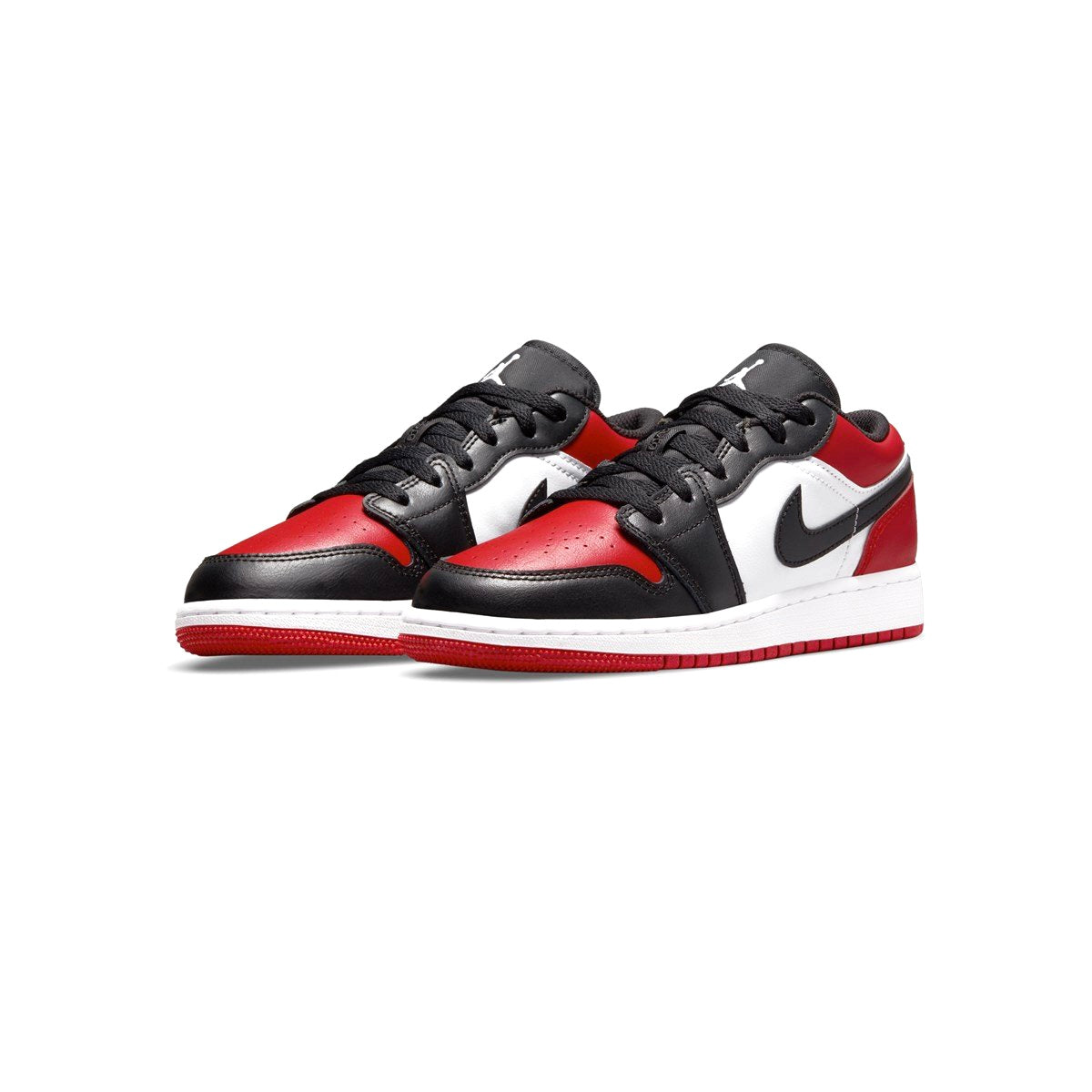 Air Jordan 1 Low GS Bred Toe Sneakers - Gym Red, White & Black Basketball Shoes for Girls - Perfect for School, Sports & Casual Wear