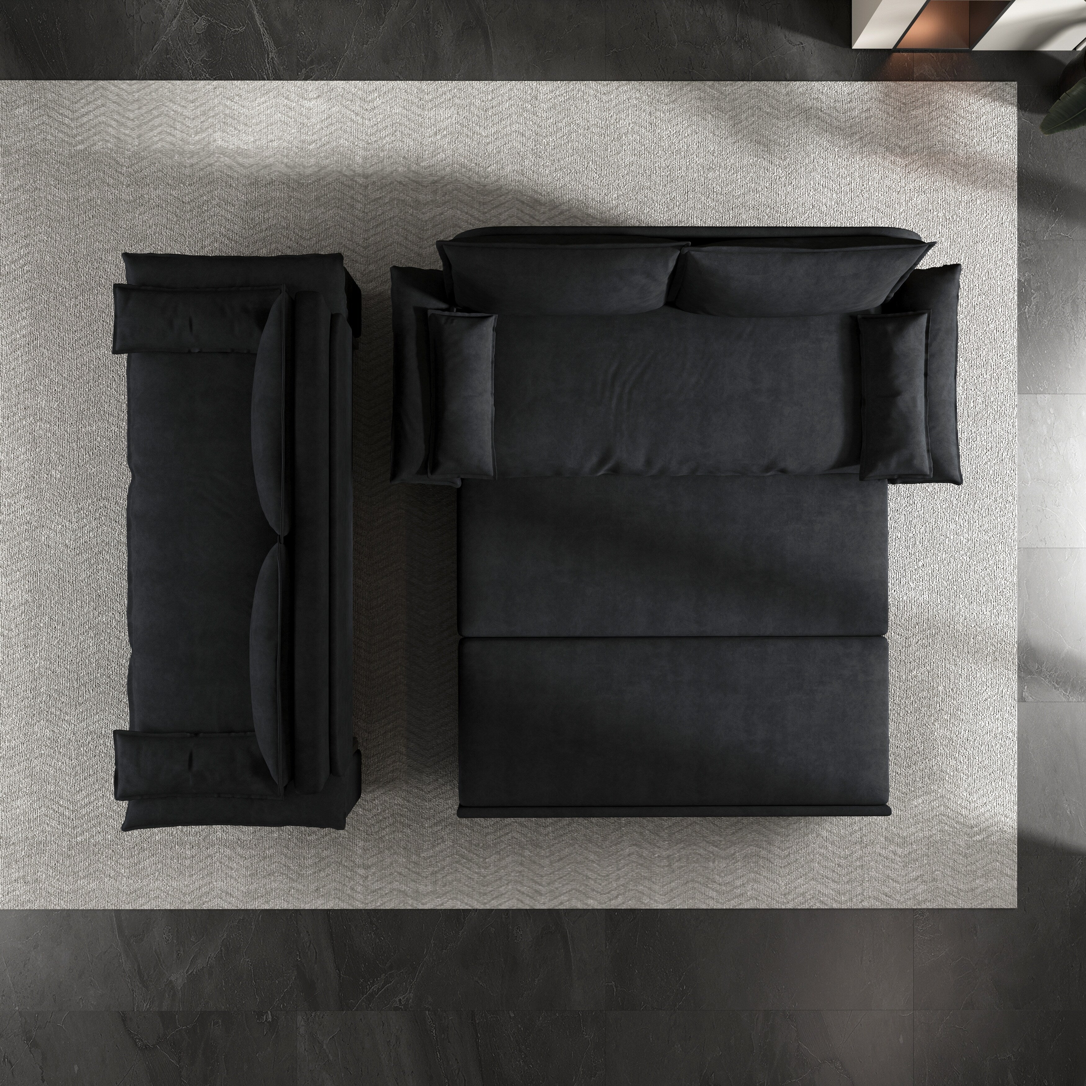 3 in 1 Convertible Sleeper Sofa Bed - Queen Size Pull Out Couch with Velvet Upholstery & Pillows - Perfect for Small Spaces, Guest Rooms & Apartments