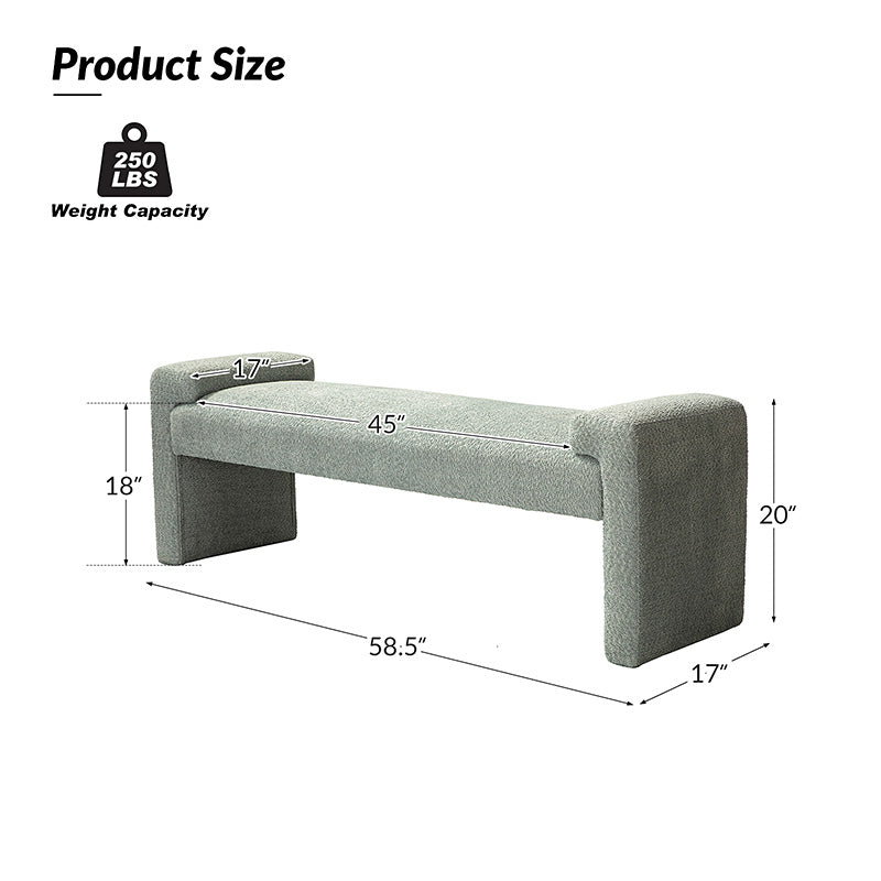 Vittoriano Upholstered Bed Foot Bench - Stylish Storage Ottoman for Bedroom, Living Room & Entryway - Perfect for Extra Seating, Shoe Storage & Home Decor