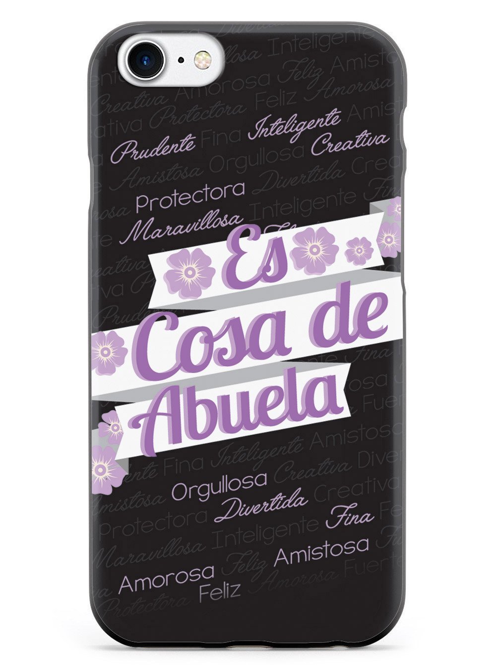Inspired Cases - Shockproof iPhone 8 Case with 3D Textured Design - Slim Protective Cover for Apple iPhone 8 - ES Cosa de Abuela (Purple) - Perfect for Everyday Use, Travel & Outdoor Activities