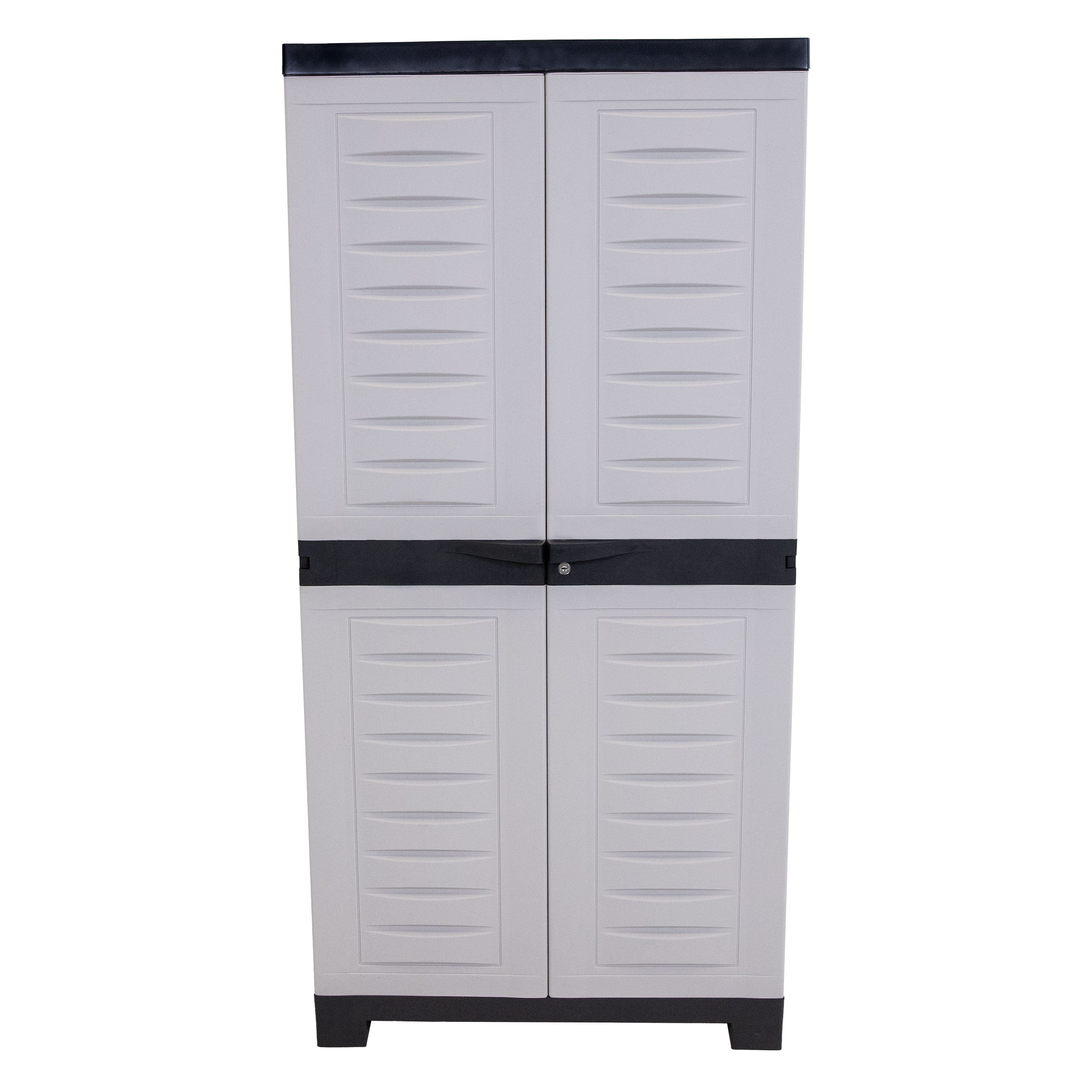 Lockable Plastic Storage Cabinet with 3 Adjustable Shelves - Heavy Duty Outdoor & Indoor Organizer for Garage, Patio, Shed, or Utility Room