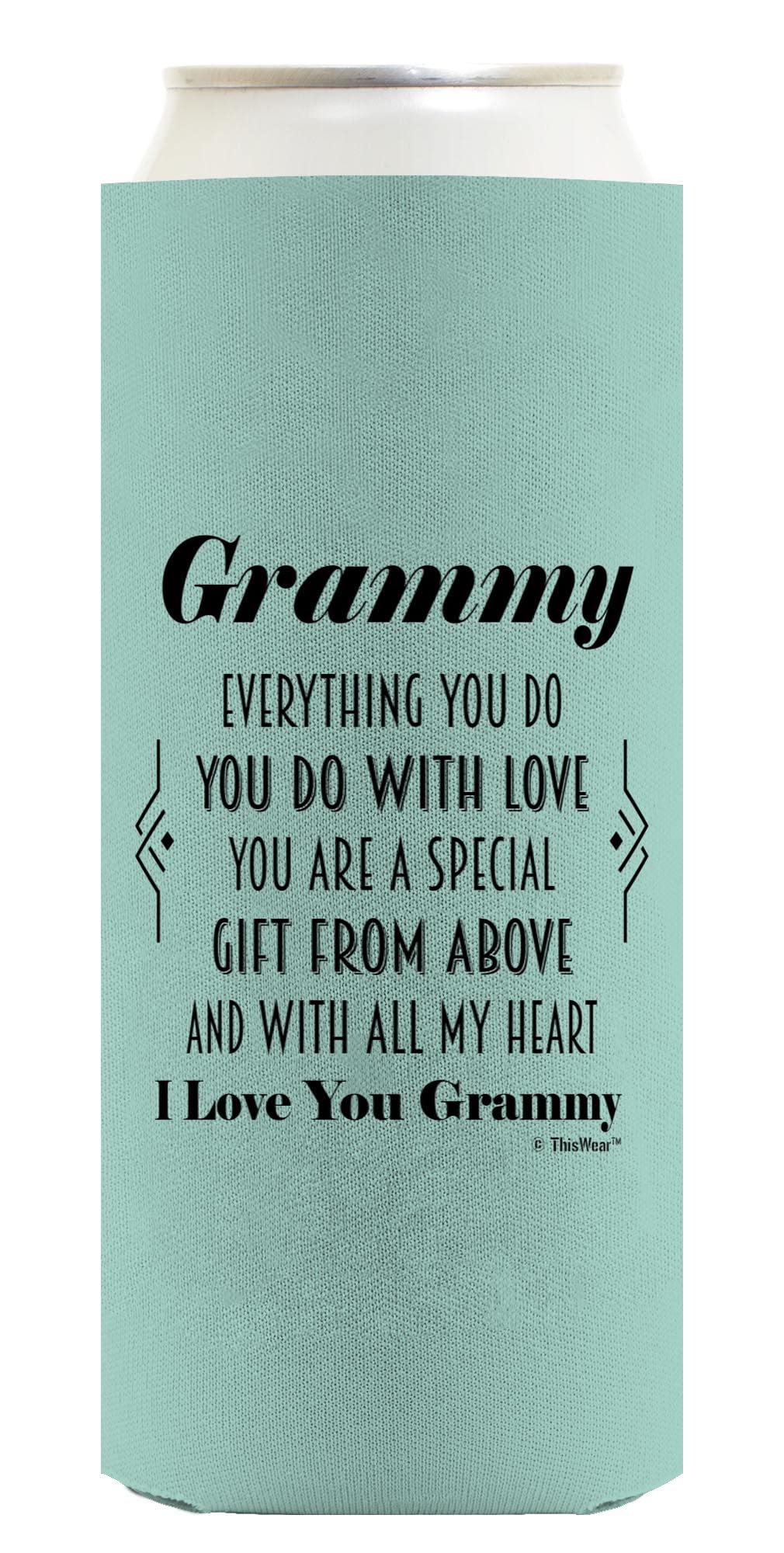 Inspirational Gift for Grammy - You Are a Gift From Above Poem - 48-Pack Ultra Slim Can Coolers - Perfect for Mother's Day, Birthday & Holiday Presents - Great for Parties, BBQs & Family Gatherings