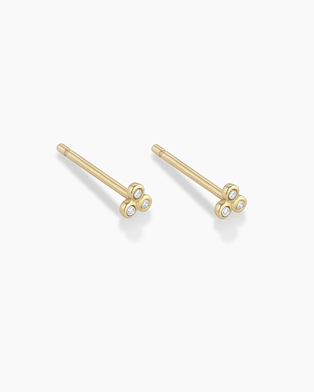 Classic Diamond Trio Stud Earrings - 14K Gold Plated Cubic Zirconia Studs for Women | Perfect for Everyday Wear, Parties & Gift Giving