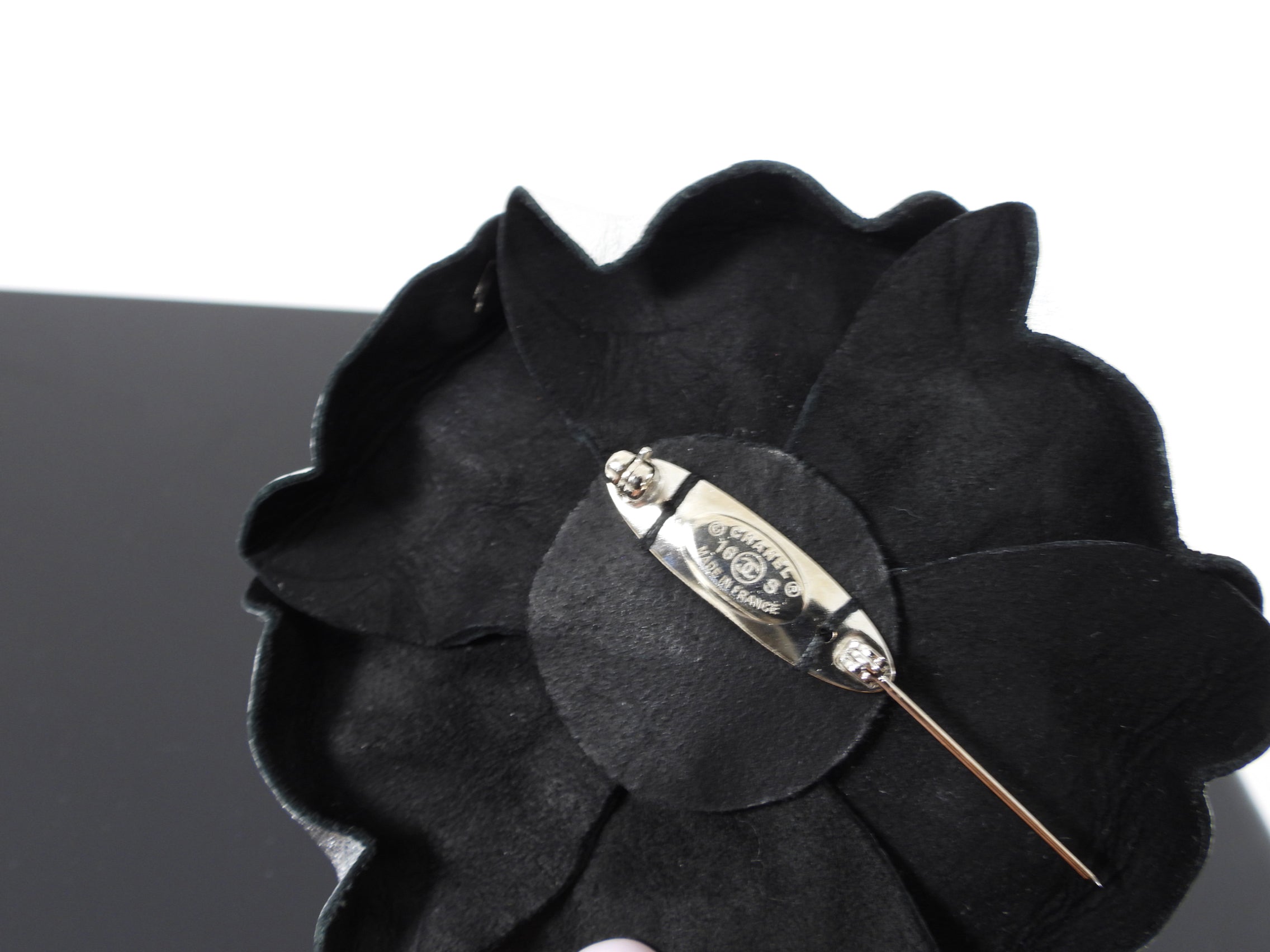 Chanel Silver Camellia Flower Brooch Pin - Elegant Floral Fashion Accessory for Women | Perfect for Dresses, Jackets, Scarves & Special Occasions