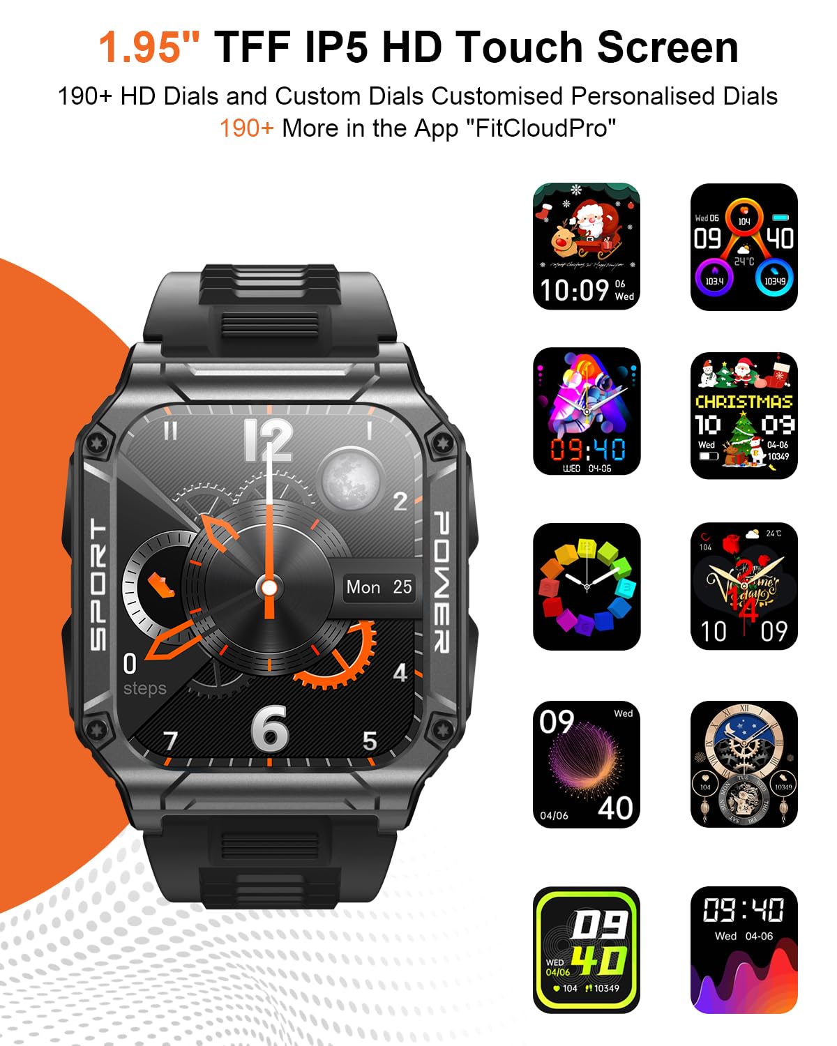 Hohosb Sport Smart Watch for Men & Women - 1.95