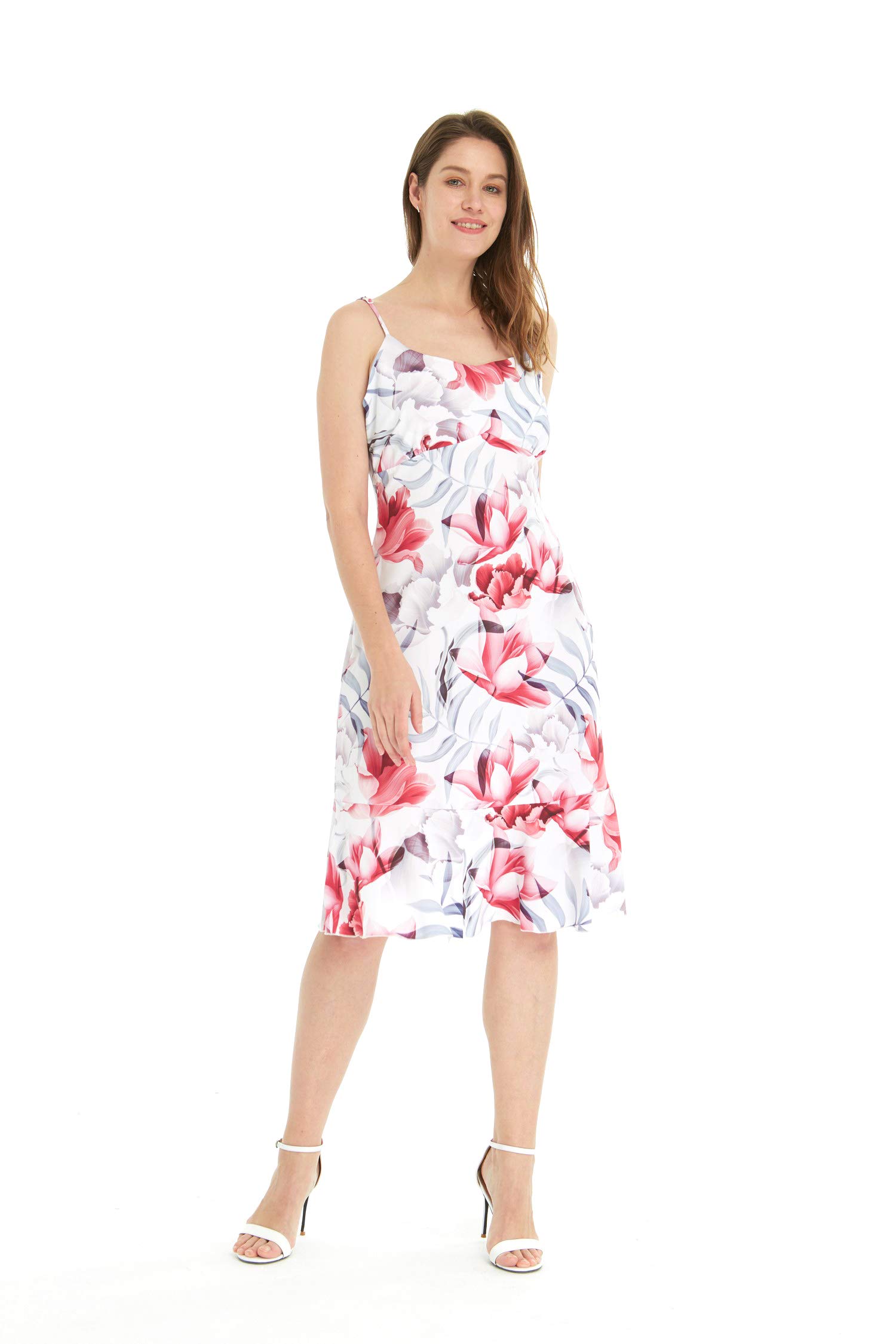 Women's Tropical Print Hawaiian Mermaid Ruffle Dress - Beach Party, Vacation & Summer Outfit for Poolside, Luau & Island Getaways