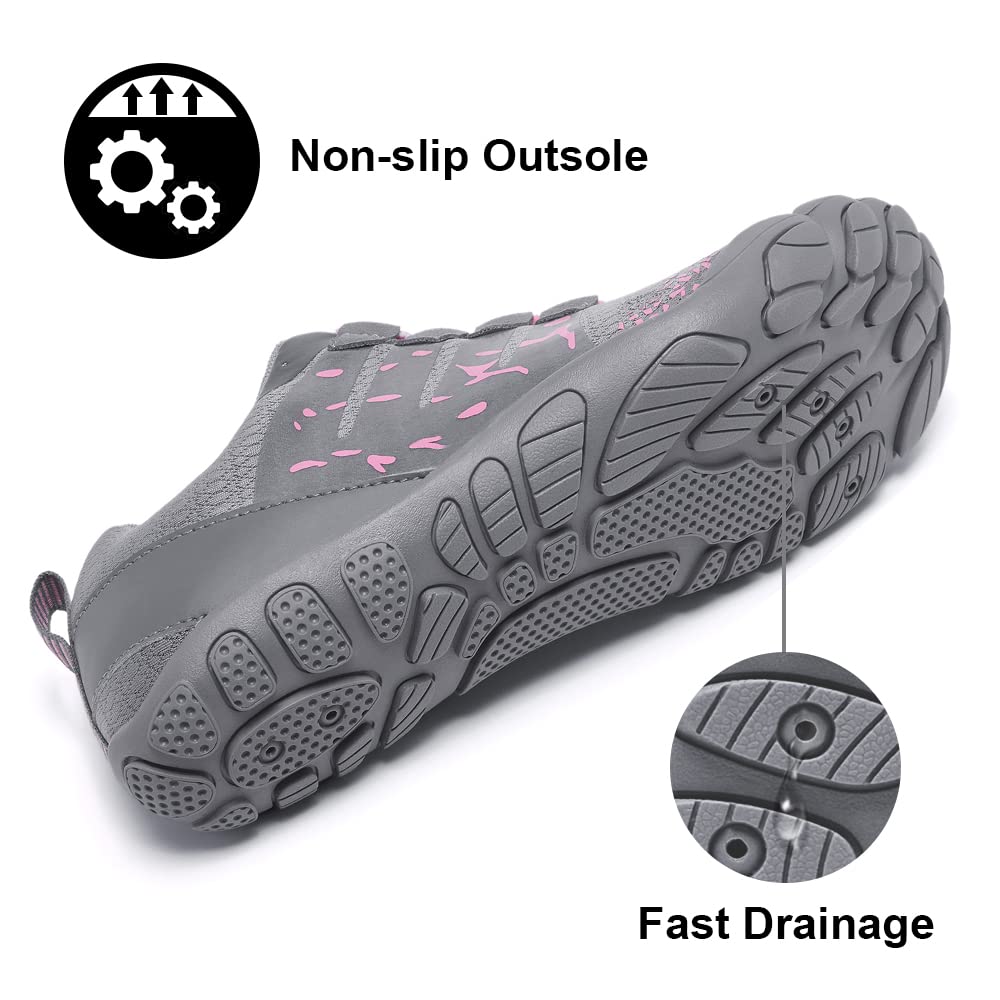 HIITAVE Women's Barefoot Water Shoes - Lightweight Quick-Dry Beach Shoes for Swimming, Surfing, Hiking & Yoga | Minimalist Aqua Shoes for Outdoor Activities