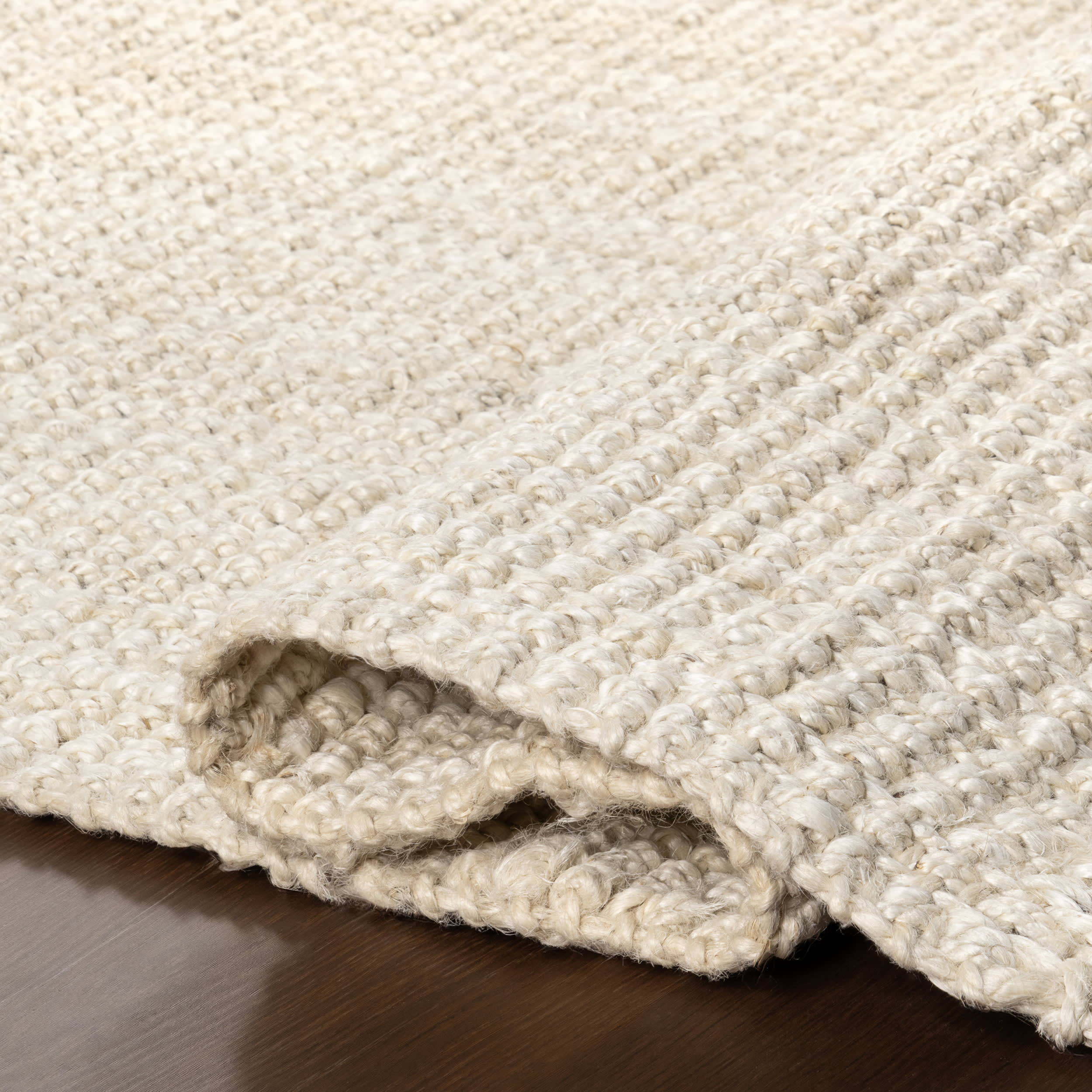 Chunky Jute Tasseled Rug - Natural Off White Bohemian Style Area Rug for Living Room, Bedroom & Nursery | Eco-Friendly Handwoven Home Decor