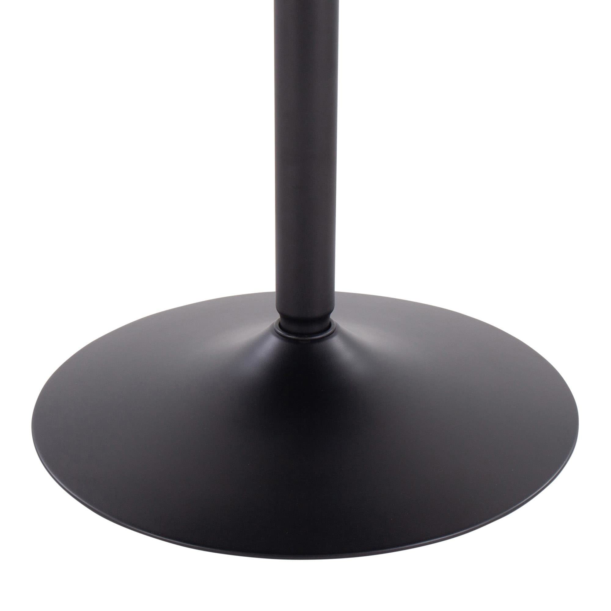 LumiSource Dakota Round Dining Table - 36 Inch Small Kitchen Table for 4, Black Steel Base with Black Wood Top - Perfect for Breakfast Nook, Apartment Dining & Small Space Decor