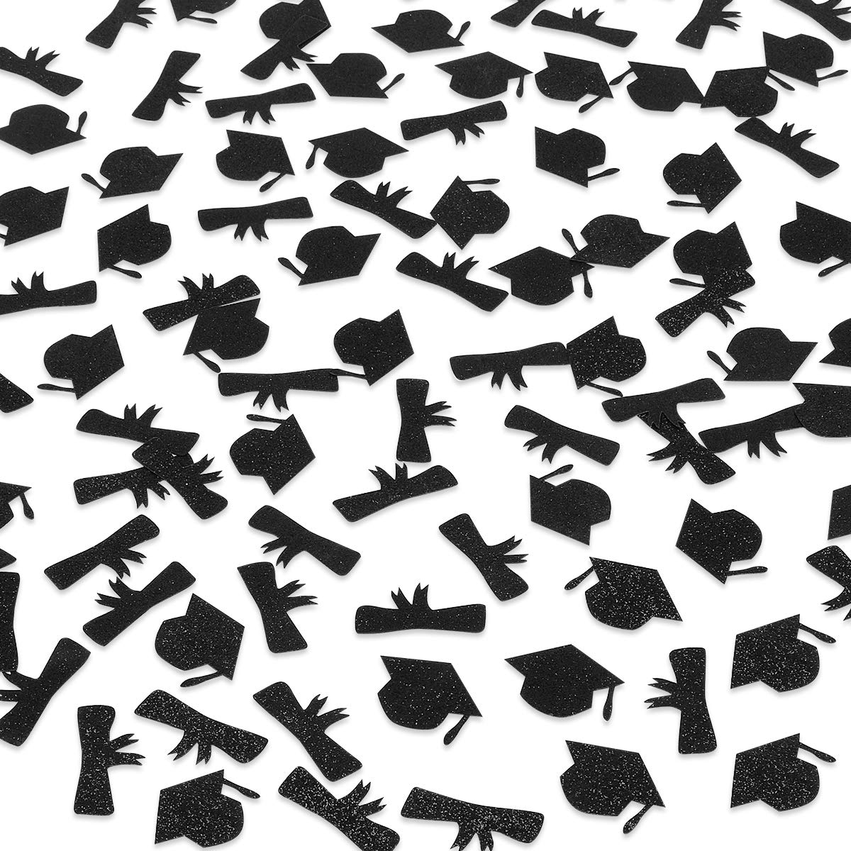 2025 Black Graduation Confetti - Premium Graduation Cap & Diploma Table Decorations for 2025 Graduates | Perfect for Graduation Parties, Table Scatters & Celebration Decor