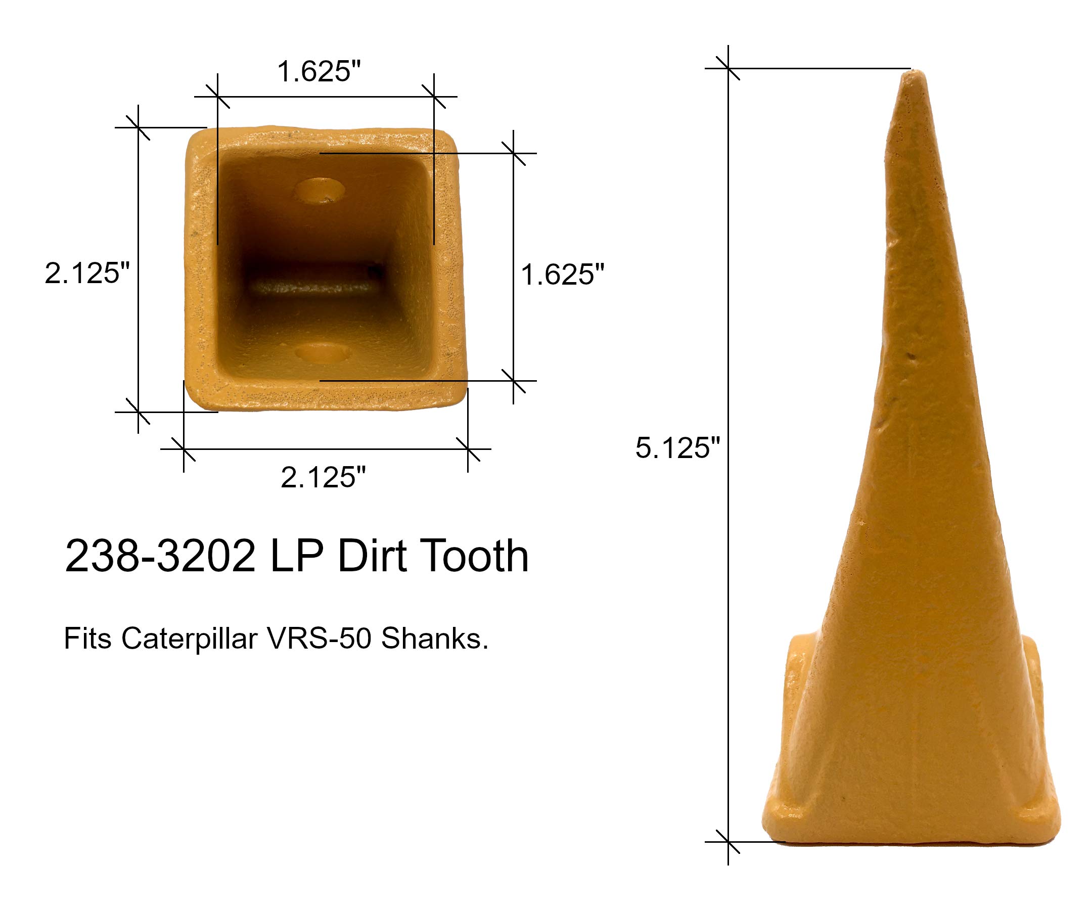 Mini Excavator Weld-on Bucket Adapters, Teeth & Pins Combo Set - Compatible with CAT VRS-50 (Model 238-3204 5/8
