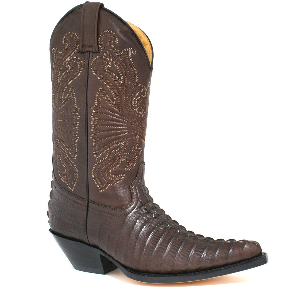 Carolina Brown Men's Western Cowboy Boots - Genuine Leather Work Boots for Men, Comfortable Cowboy Boots for Riding, Country Style Boots for Outdoor & Country Music Events