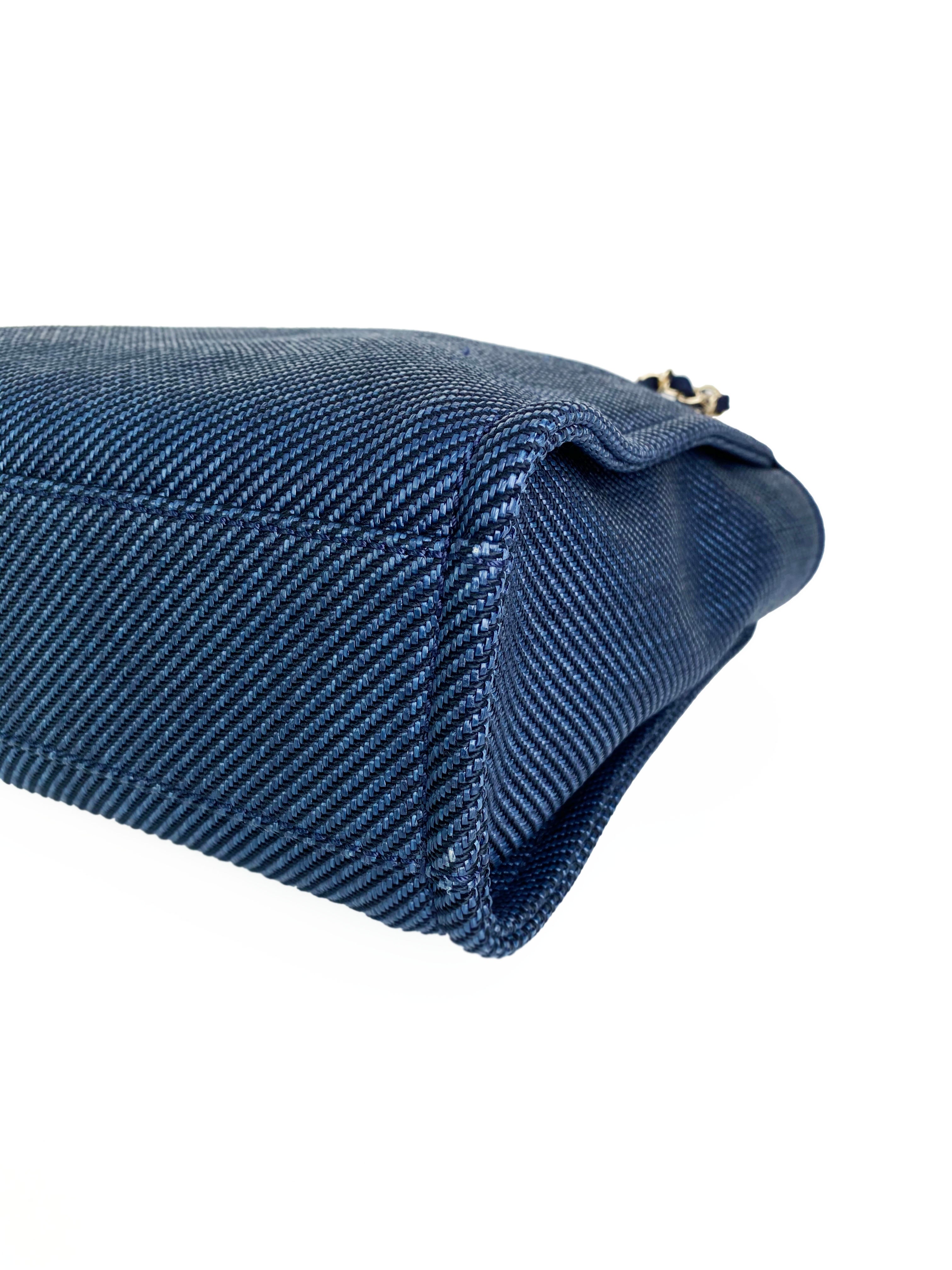 Chanel Blue Denim Deauville Tote Bag - Stylish Designer Handbag for Women, Fashionable Shoulder Bag for Work, Travel & Everyday Use