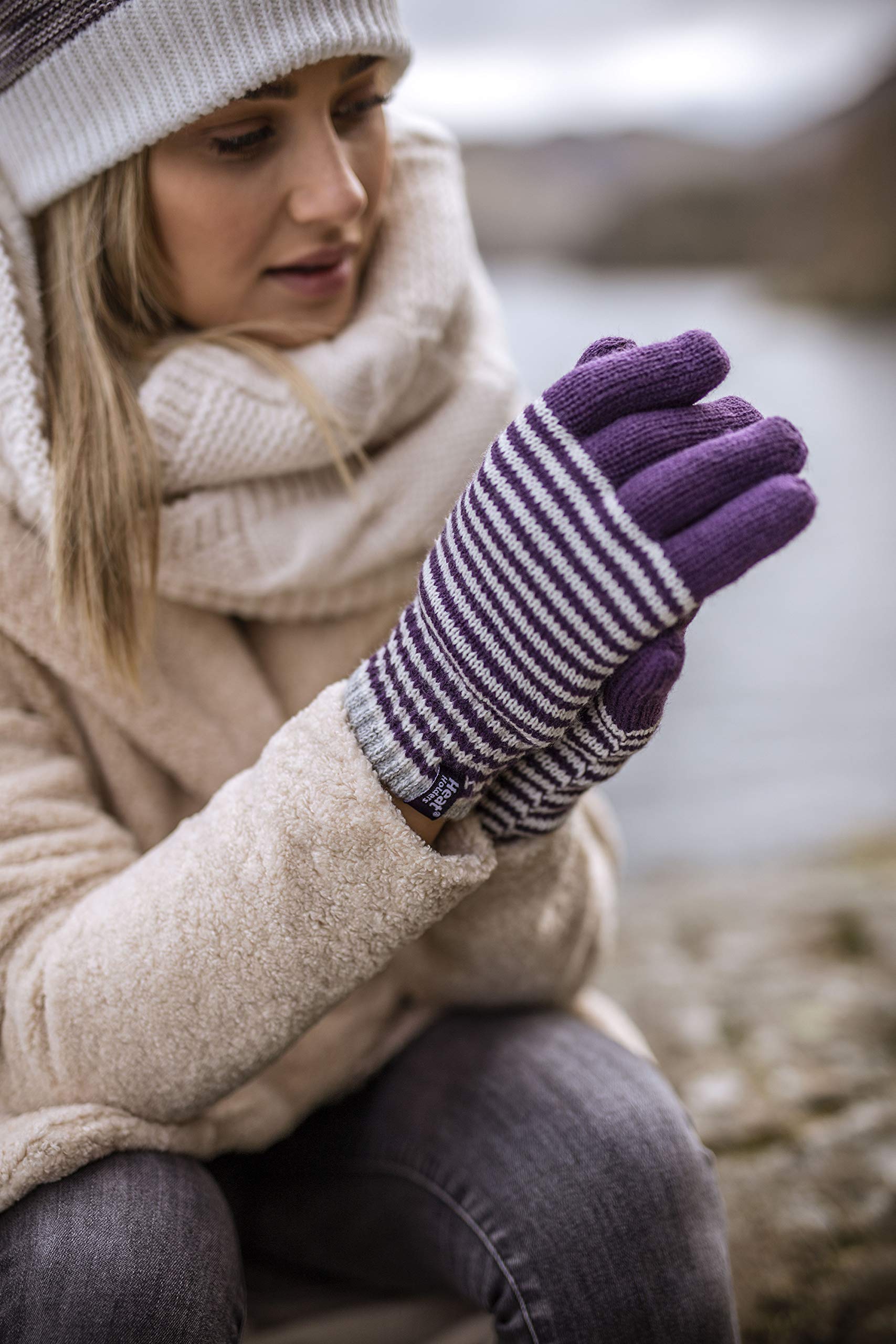 HEAT HOLDERS Women's Thermal Winter Gloves - Soft Fleece Lined, Touchscreen Compatible, Windproof & Water Resistant for Outdoor Activities, Running, Skiing & Cold Weather Protection