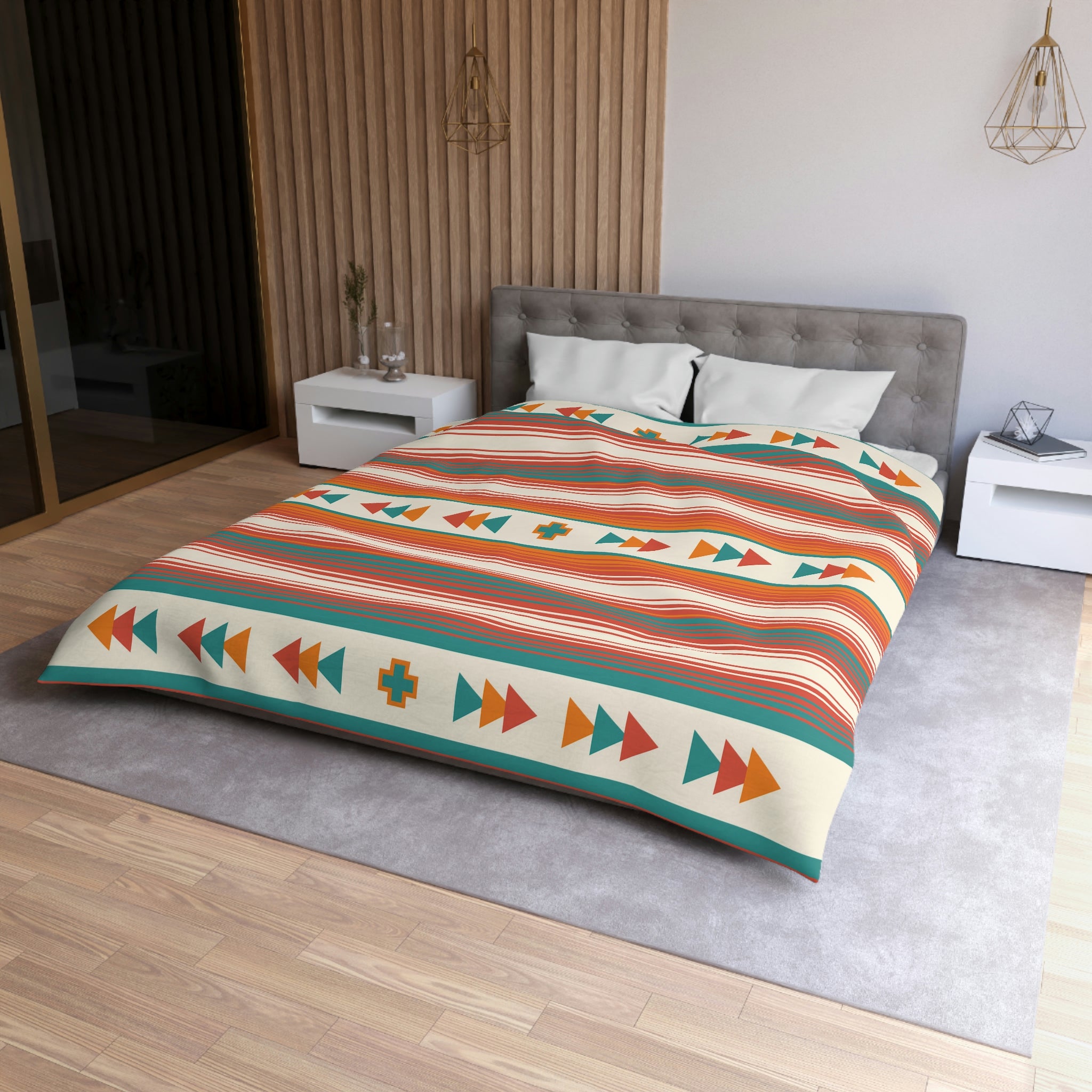 Luxury Modern Duvet Cover Set for Queen Bed - Soft Bedding Comforter Cover with Pillowcases - Home Decor for Bedroom & Guest Room - Perfect for Hotels, Airbnb & Cozy Home Styling