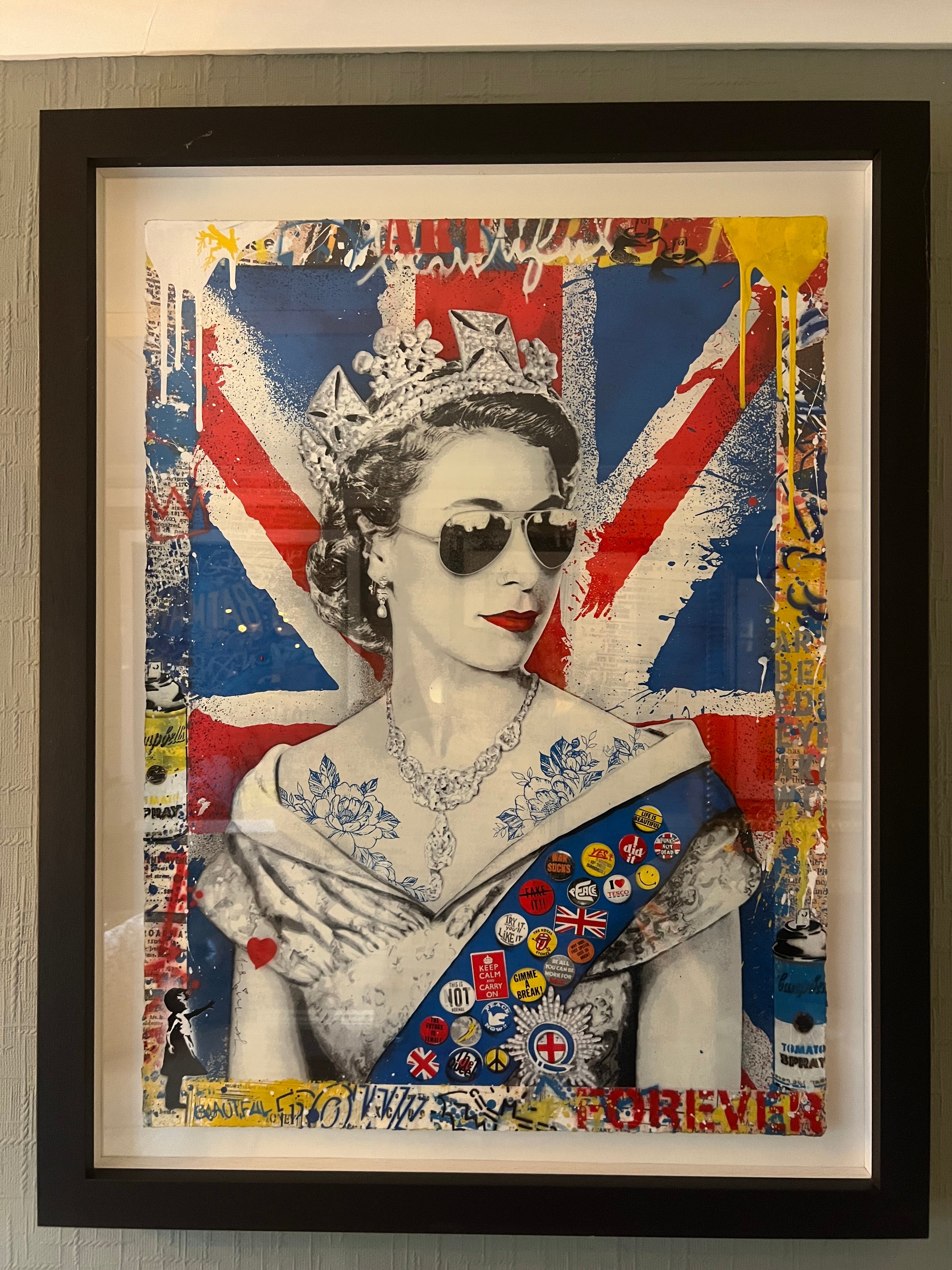 MR BRAINWASH QUEEN OF HEARTS Original Artwork - Pop Art Wall Decor for Living Room, Bedroom & Office