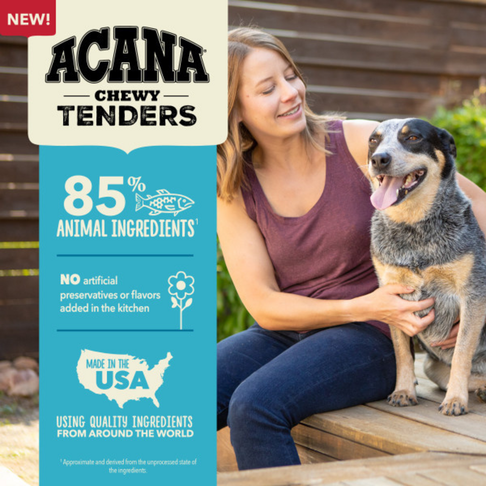 ACANA Chewy Tenders Salmon Dog Treats - Healthy Natural Soft Bites for Training & Rewarding Dogs - Perfect for Puppies & Adult Dogs at Home or Outdoors