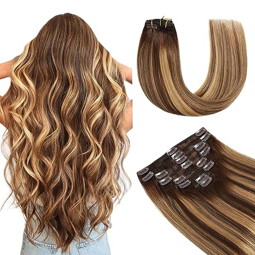 #P4-27-T4 Balayage Chocolate Brown to Caramel Blonde