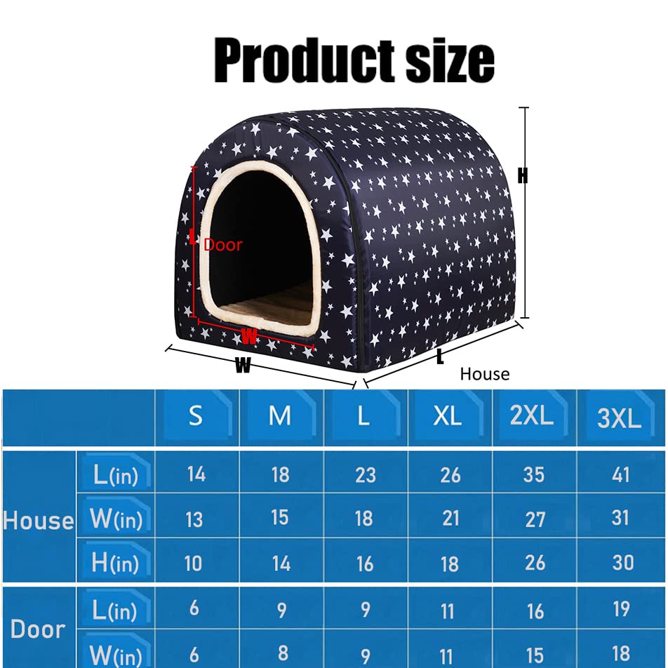 Premium Orthopedic Dog Bed for Extra Large Dogs - 2-in-1 Indoor Pet House with Fluffy Mat, Removable Washable Cover, Waterproof & Non-Slip Bottom - Ideal for Senior Dogs & Joint Pain Relief - Perfect for Living Room, Bedroom or Kennel Use (3XL Star Size)