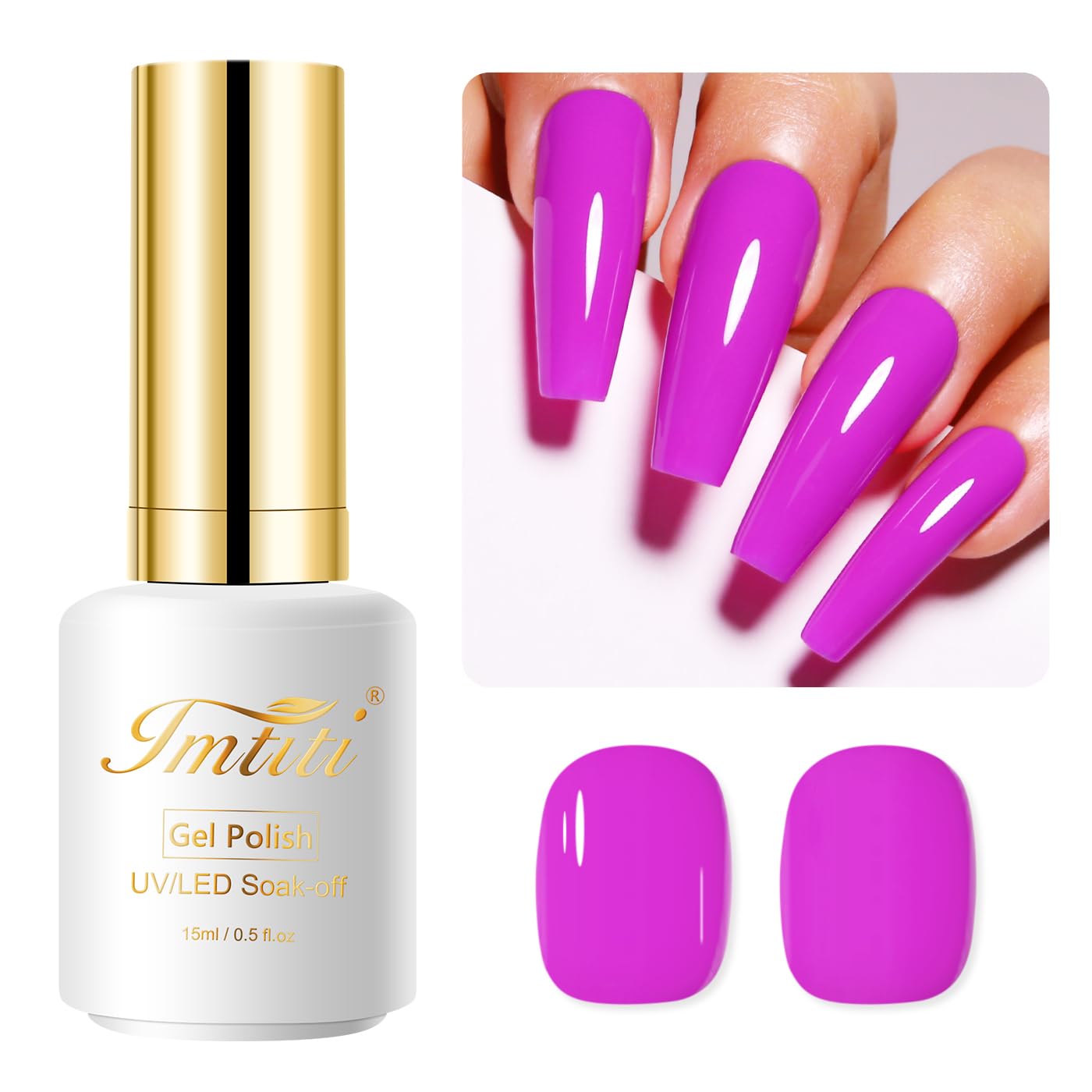 Imtiti 15ML Purple Gel Nail Polish Set - Soak Off LED/UV Nail Gel for DIY Manicure, Salon & Home Use | Perfect for Autumn Winter Nail Art & Starter Kit