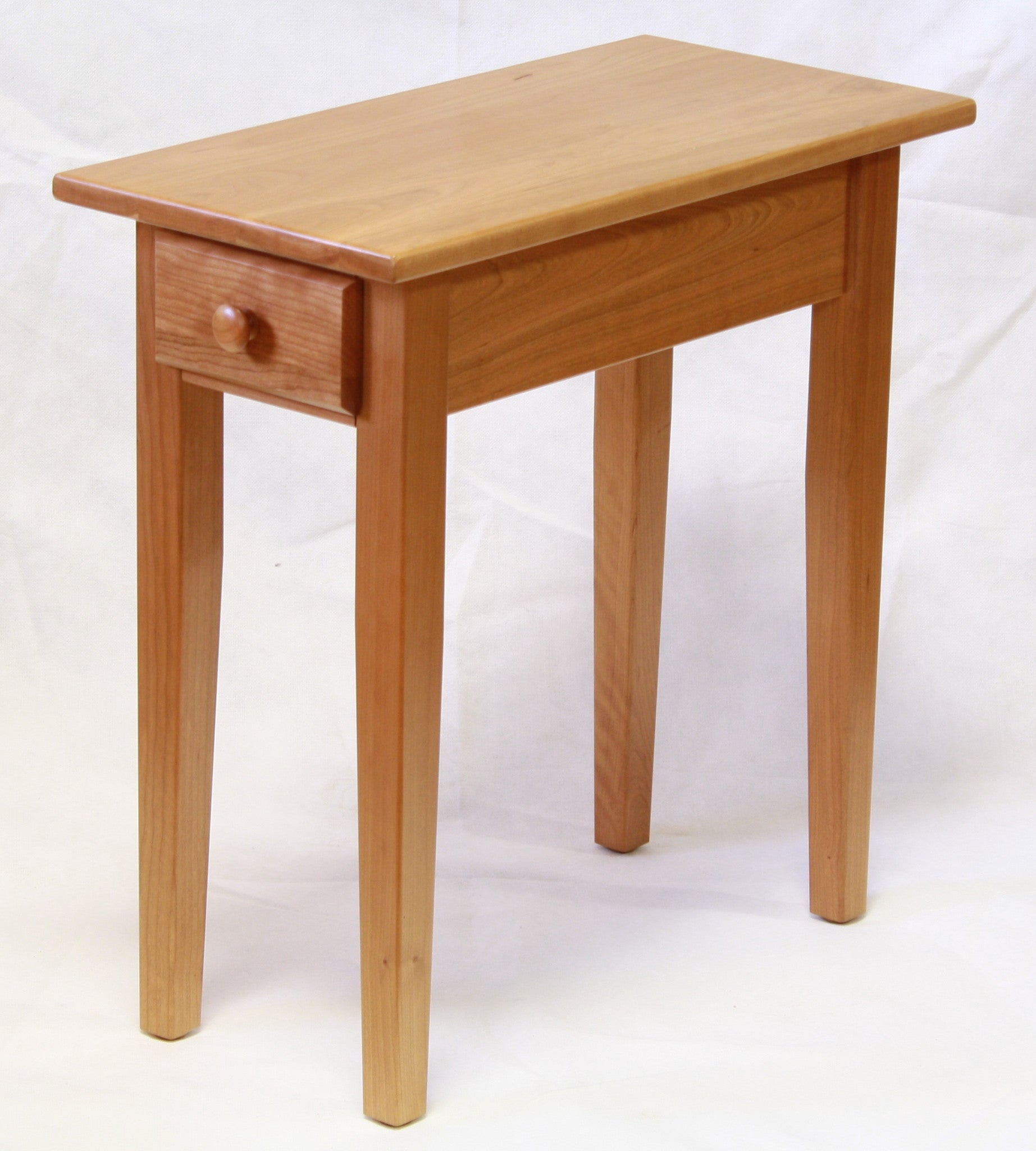 Narrow Cherry Shaker Style End Table with Drawer - Nightstand, Living Room Side Table, Bedroom Accent Furniture for Small Spaces