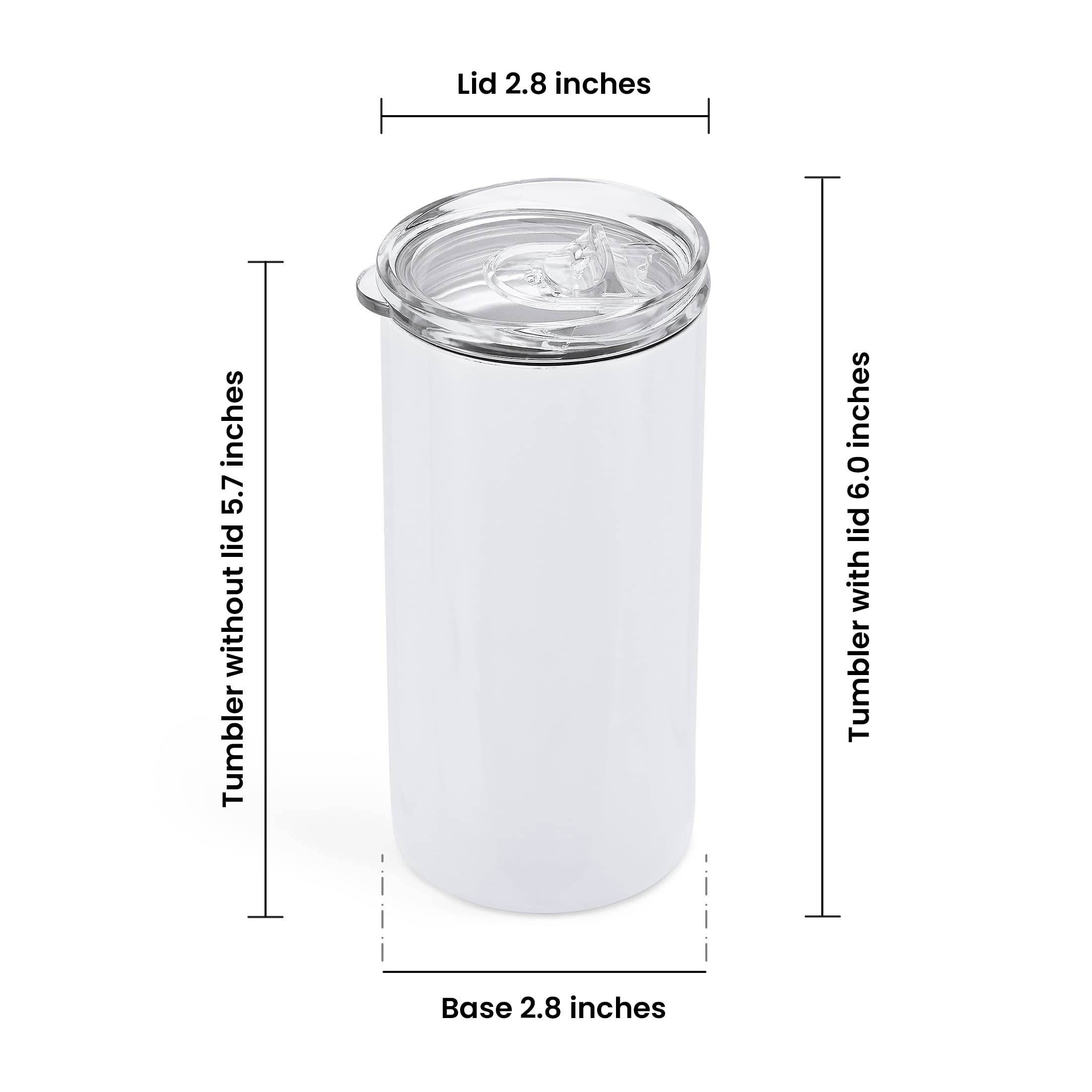 Makerflo 12 oz Slim Duozie Sublimation Blank Tumbler - Pack of 25 with Lids & Straws - DIY Craft Ready for Sublimation, Epoxy, UV DTF, Vinyl & Laser Engraving - Perfect for Personalized Gifts, Promotional Items & Custom Drinkware for Home, Office or Events