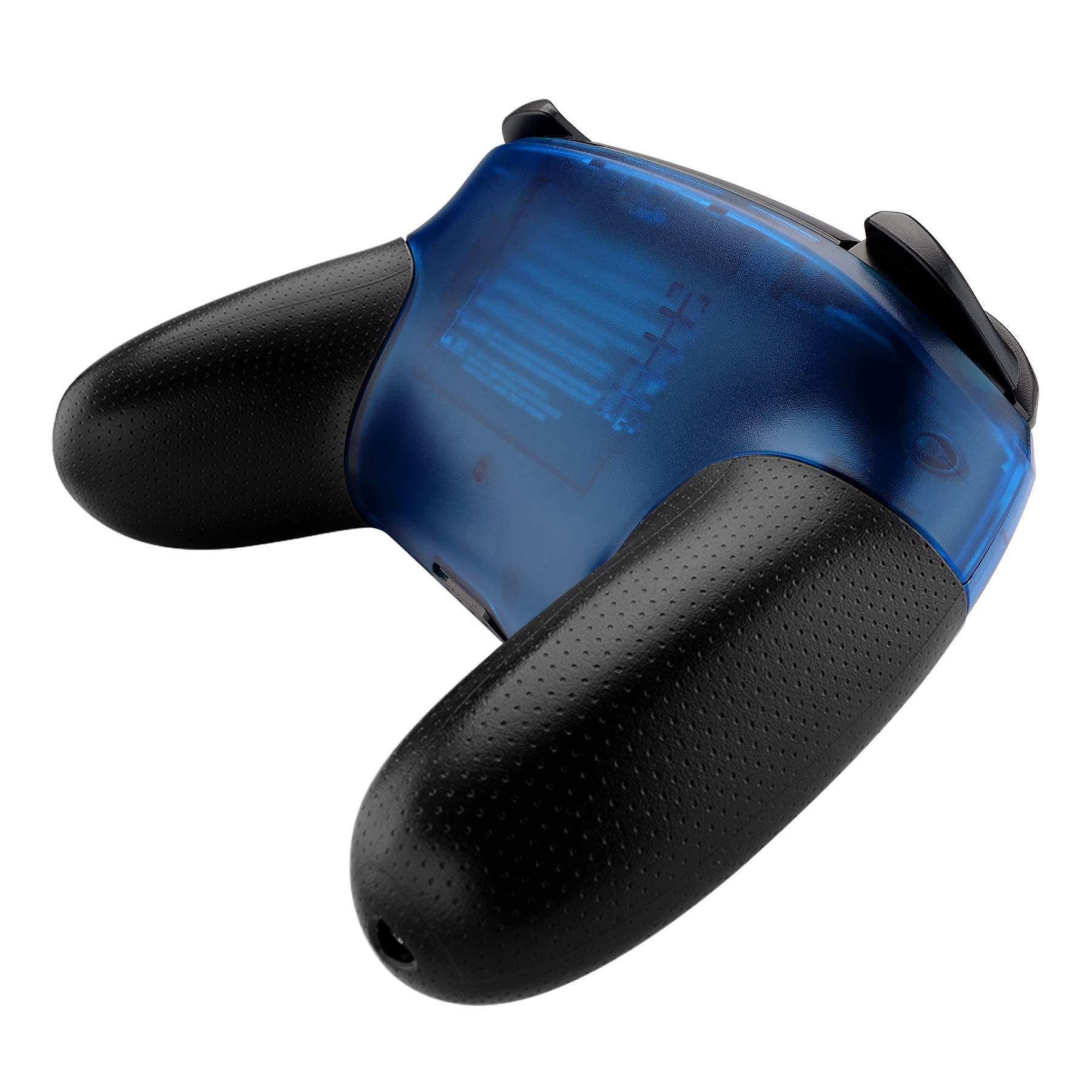 eXtremeRate Transparent Blue Faceplate & Backplate Replacement Shell for Nintendo Switch Pro Controller - DIY Customization Kit (Controller Not Included) - Perfect for Gaming Enthusiasts & Modders