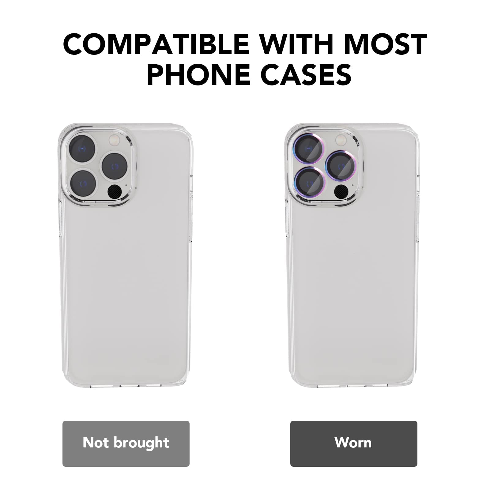 2-Pack Metal Full Cover + Tempered Glass Camera Lens Protector for iPhone 13 Pro/Pro Max - HD Screen Protector with 9H Hardness Anti-Scratch Protection - Perfect for Outdoor Adventures, Travel & Daily Use