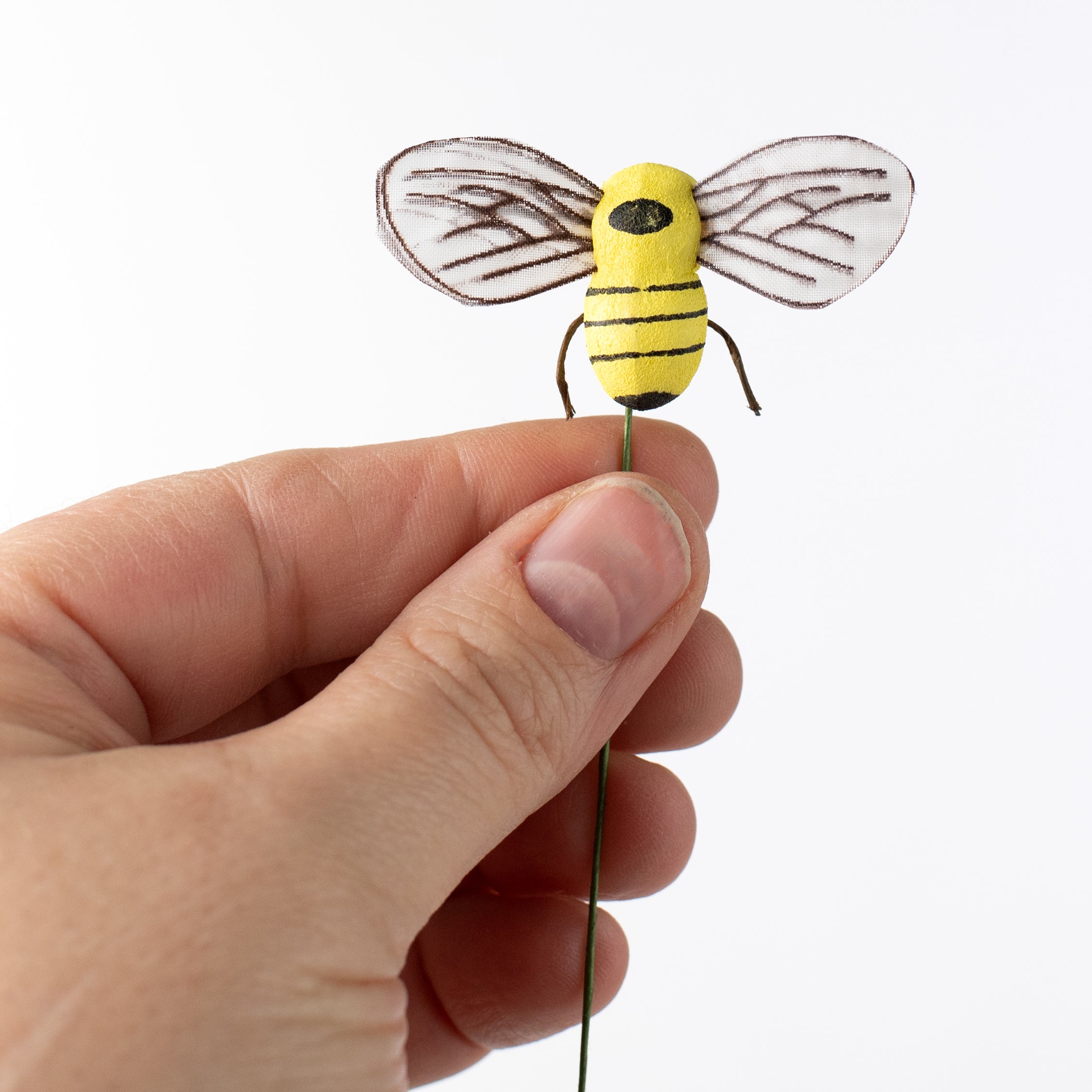 6-Pack Yellow Bee Wired Ornaments - Cute Honeybee Decor for Christmas Tree, Garden, Party & Home Decoration